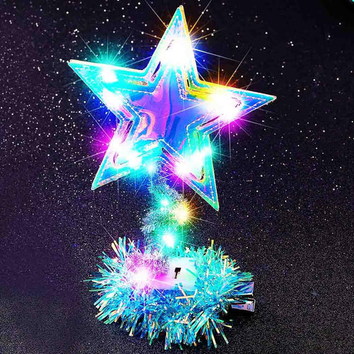 BARTOSI Light Up Moon Hair Clips LED Crescent Moon Hair Clip Glow Custome Hair Accessories for Women and Girls (Pack of 2)
