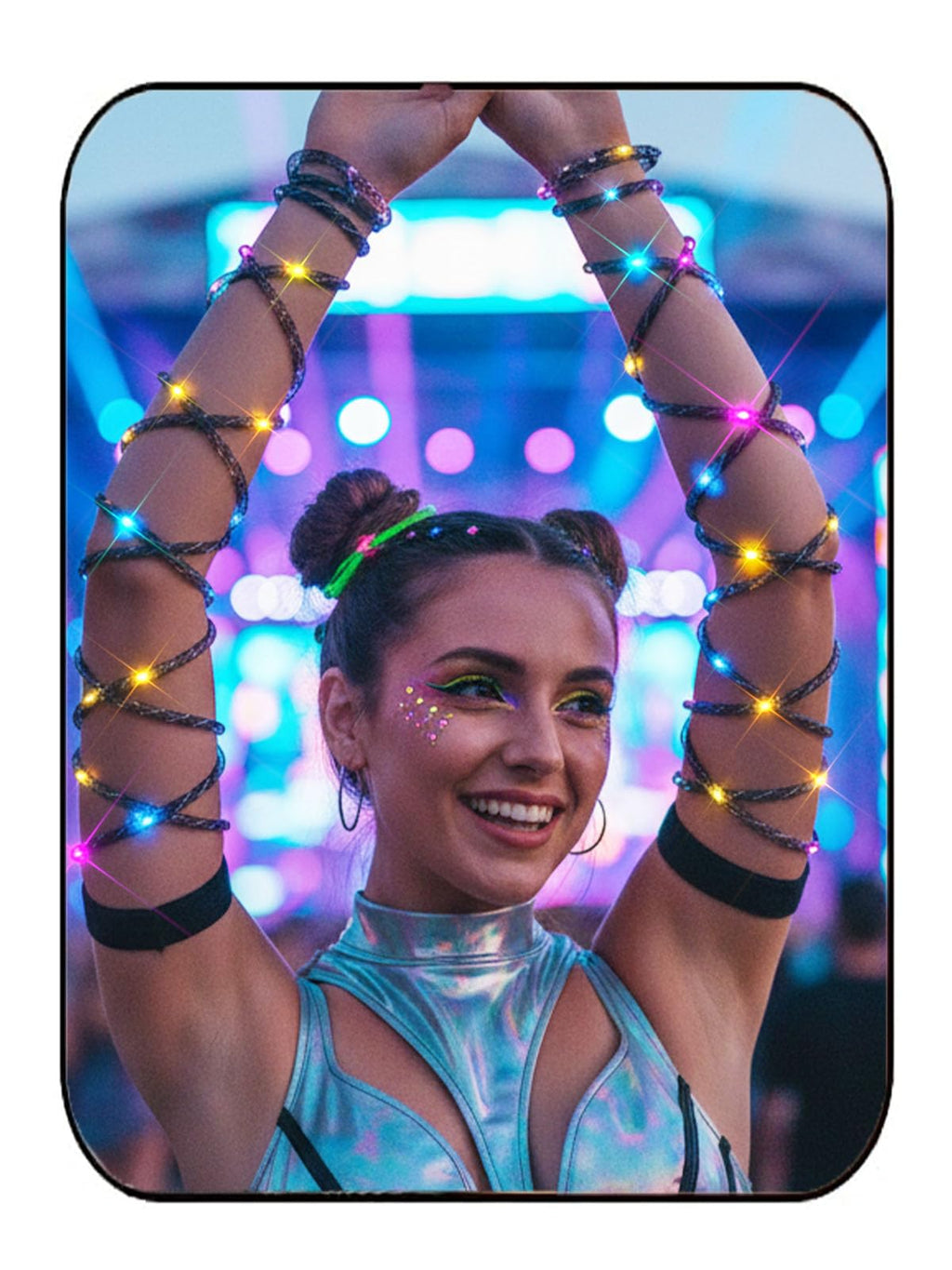 Arm Wraps Rave Glow Body Harness Light Up Hand Straps Cyberpunk Neon EDM Outfit Festival Accessories for Women