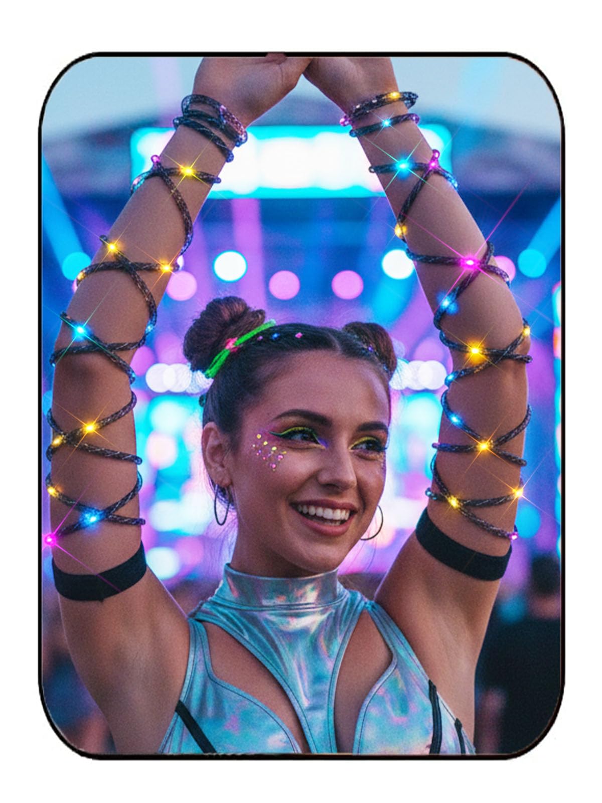 Arm Wraps Rave Glow Body Harness Light Up Hand Straps Cyberpunk Neon EDM Outfit Festival Accessories for Women