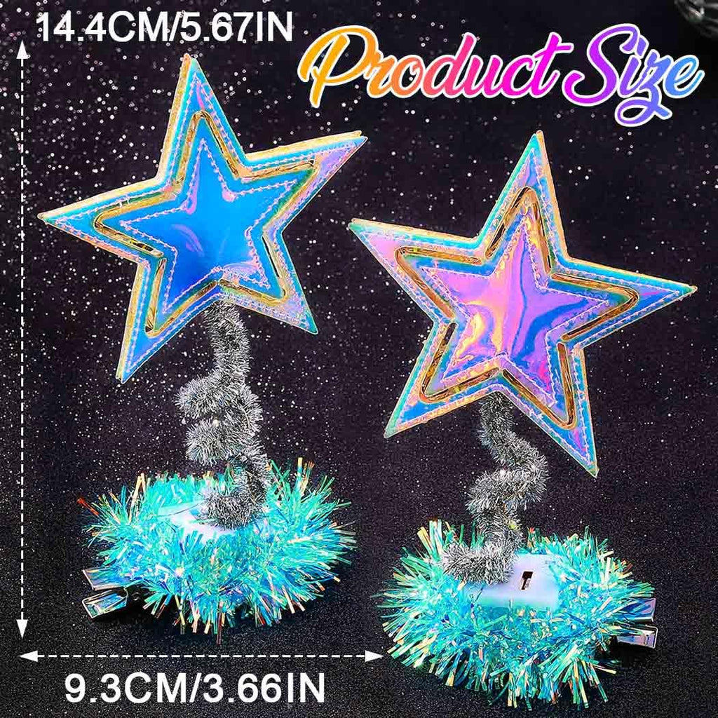 BARTOSI Light Up Moon Hair Clips LED Crescent Moon Hair Clip Glow Custome Hair Accessories for Women and Girls (Pack of 2)