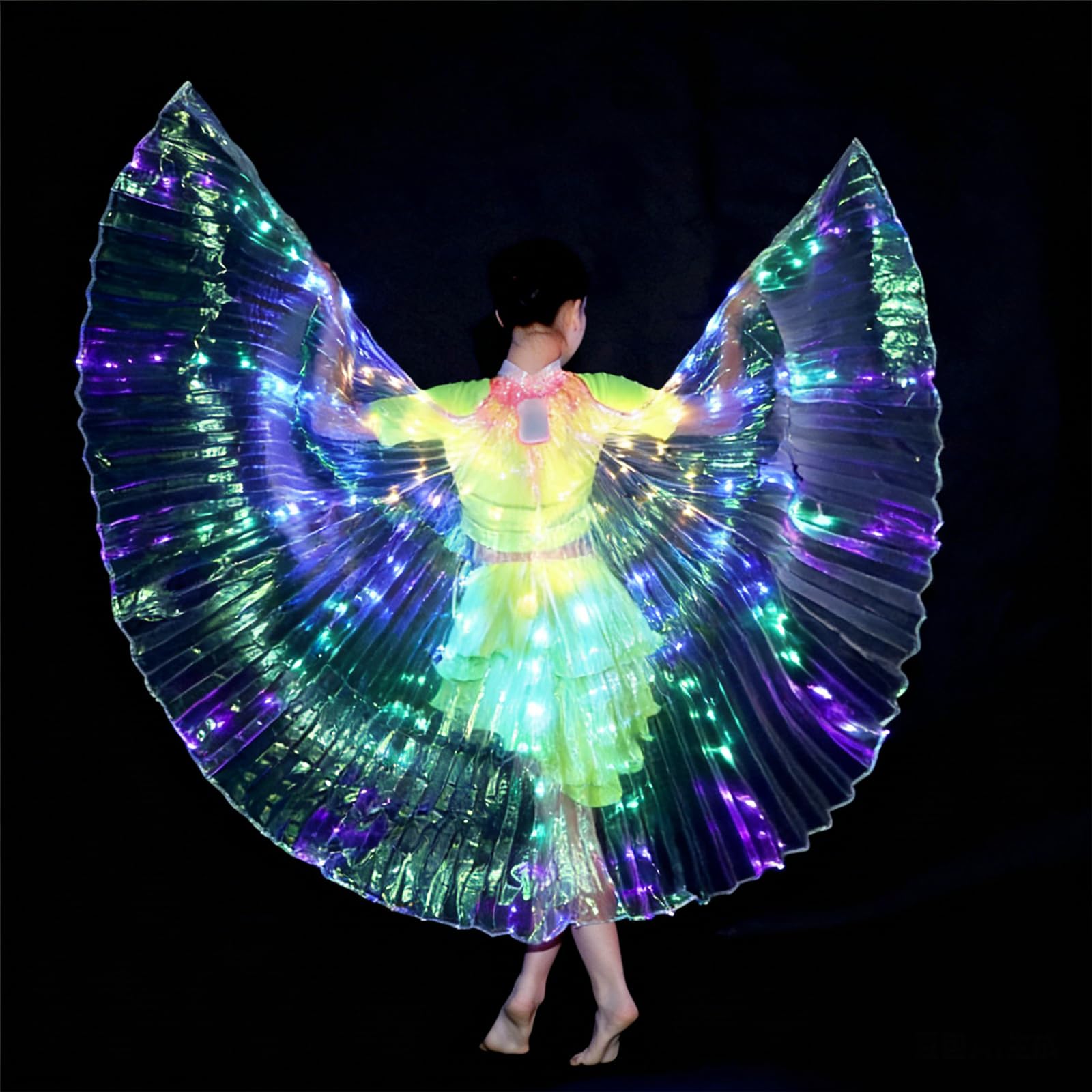 Girls Light up Angel Wings Led Wings Belly Dance Costumes for Halloween Christmas Rave Party