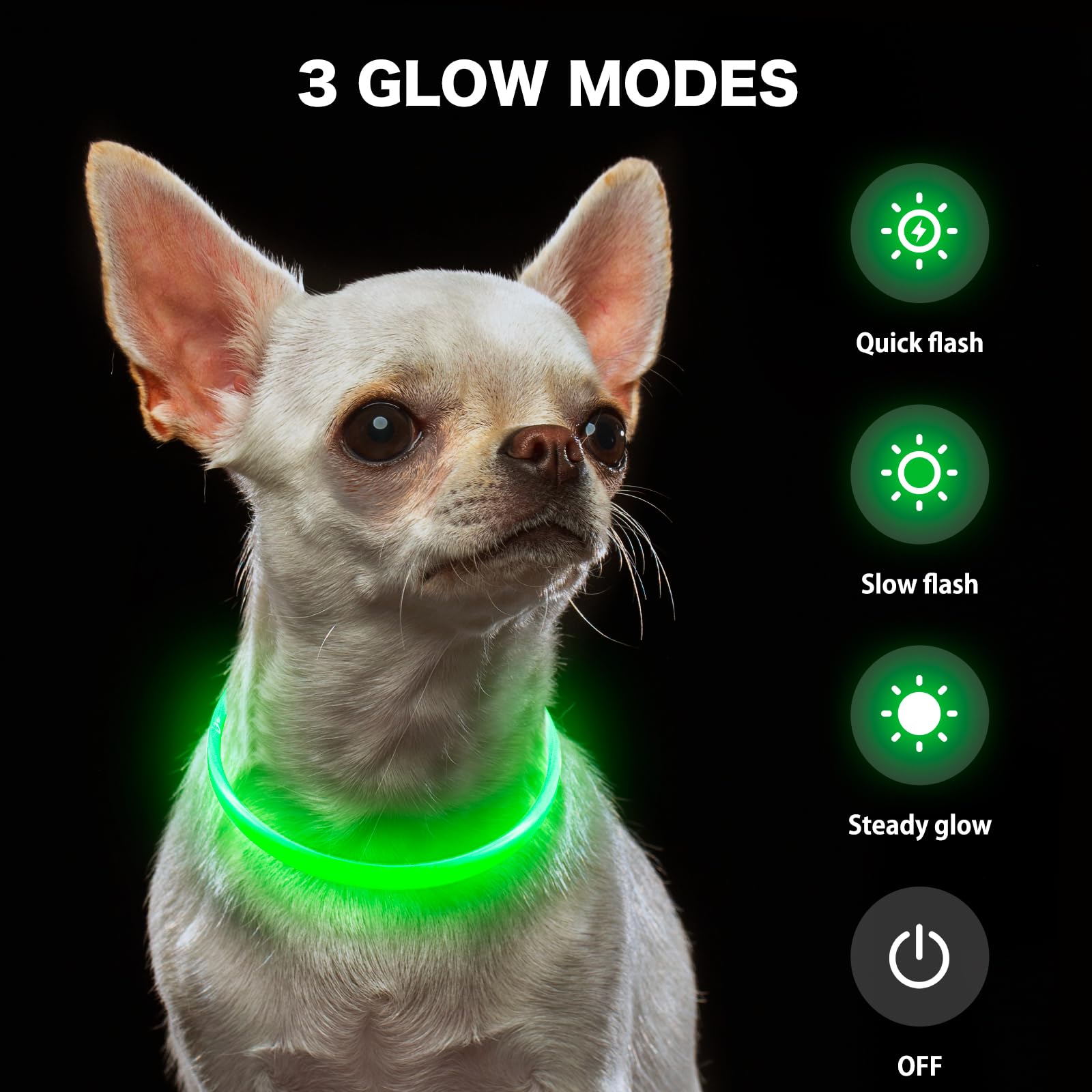 BSEEN Light Up Dog Collar, High Visibility LED Dog Collar Rechargeable- Rainproof TPU Cuttable Glowing Pet Collar for Small Dogs & Cats - Puppy Safety Lights for Night Walking (XS- Blue 40cm)