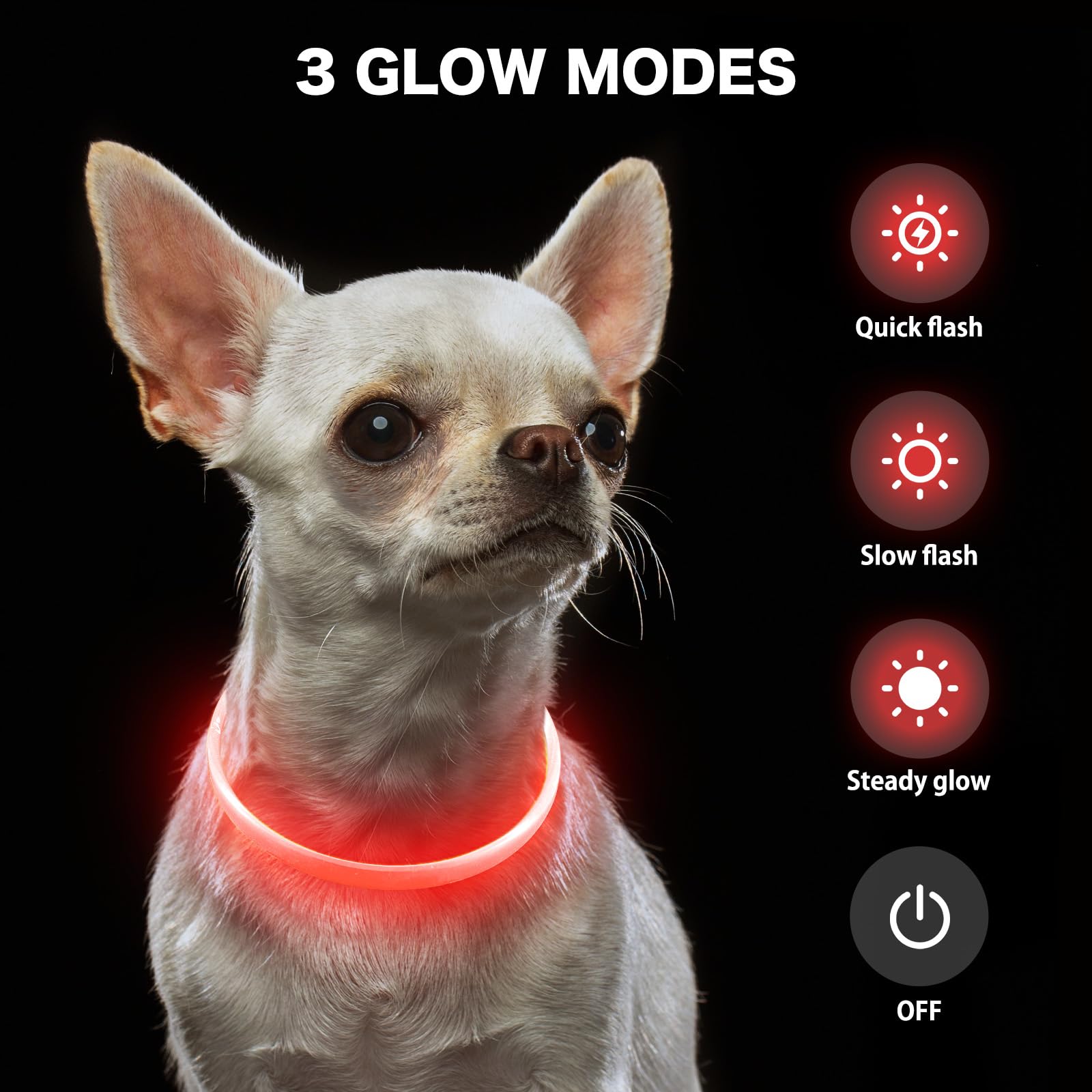 BSEEN Light Up Dog Collar, High Visibility LED Dog Collar Rechargeable- Rainproof TPU Cuttable Glowing Pet Collar for Small Dogs & Cats - Puppy Safety Lights for Night Walking (XS- Blue 40cm)