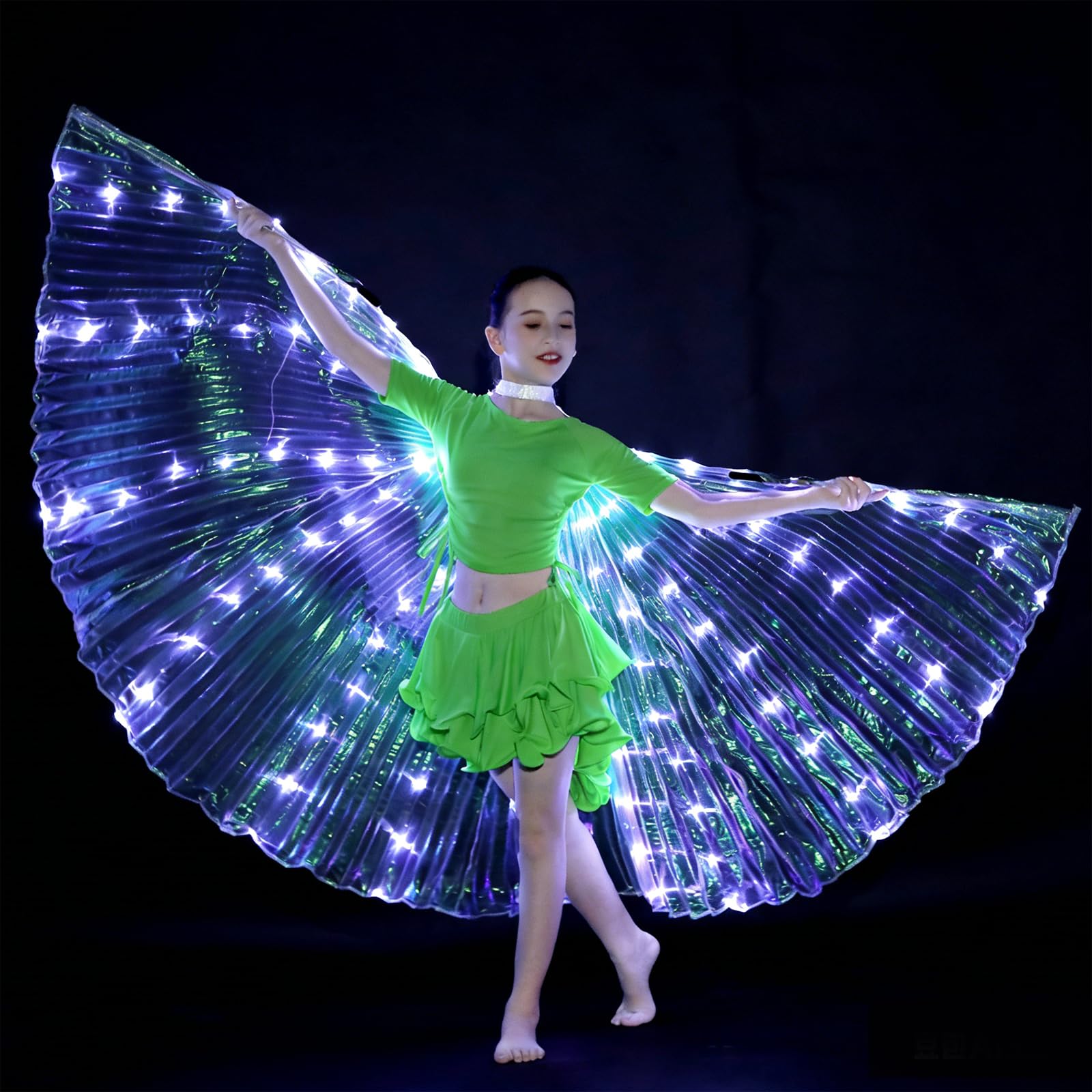 Girls Light up Angel Wings Led Wings Belly Dance Costumes for Halloween Christmas Rave Party
