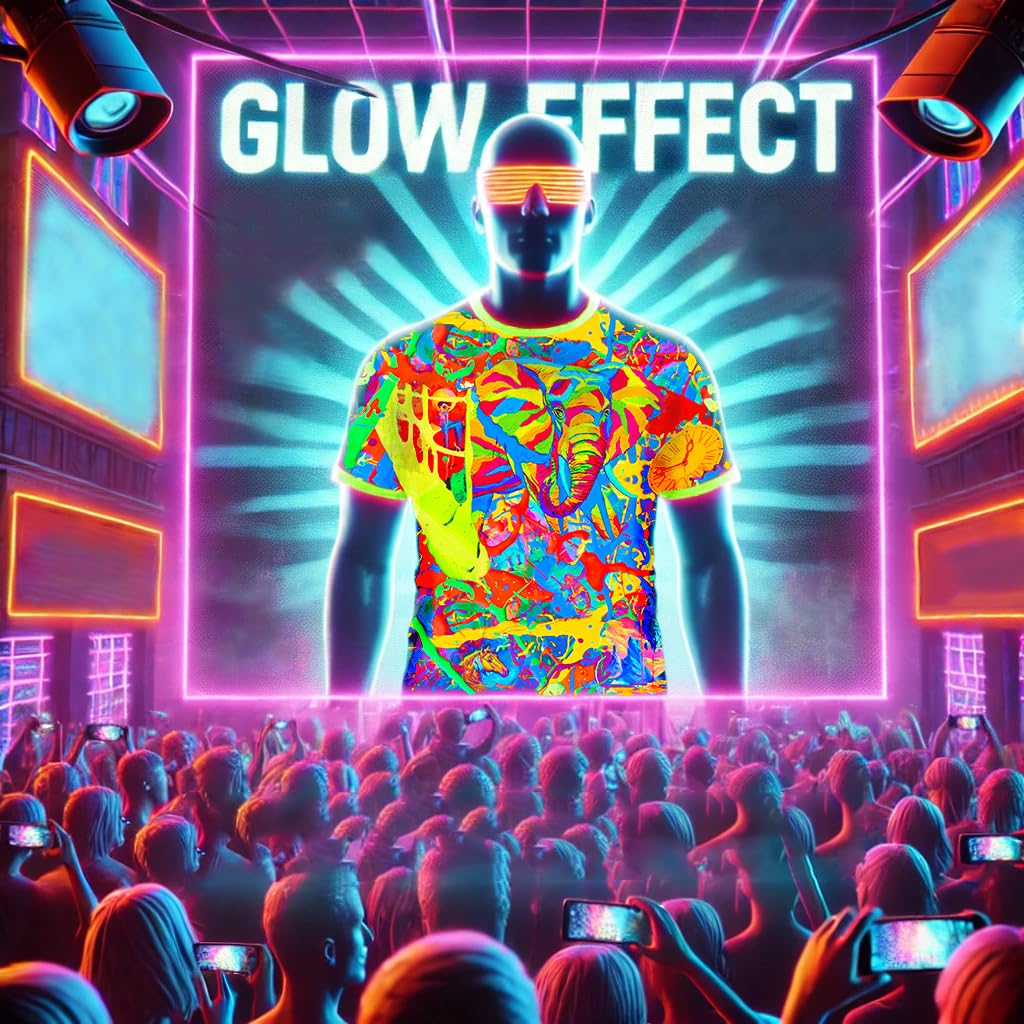 UV Reactive Blacklight Rave T-Shirt – Neon Glow Festival Tee