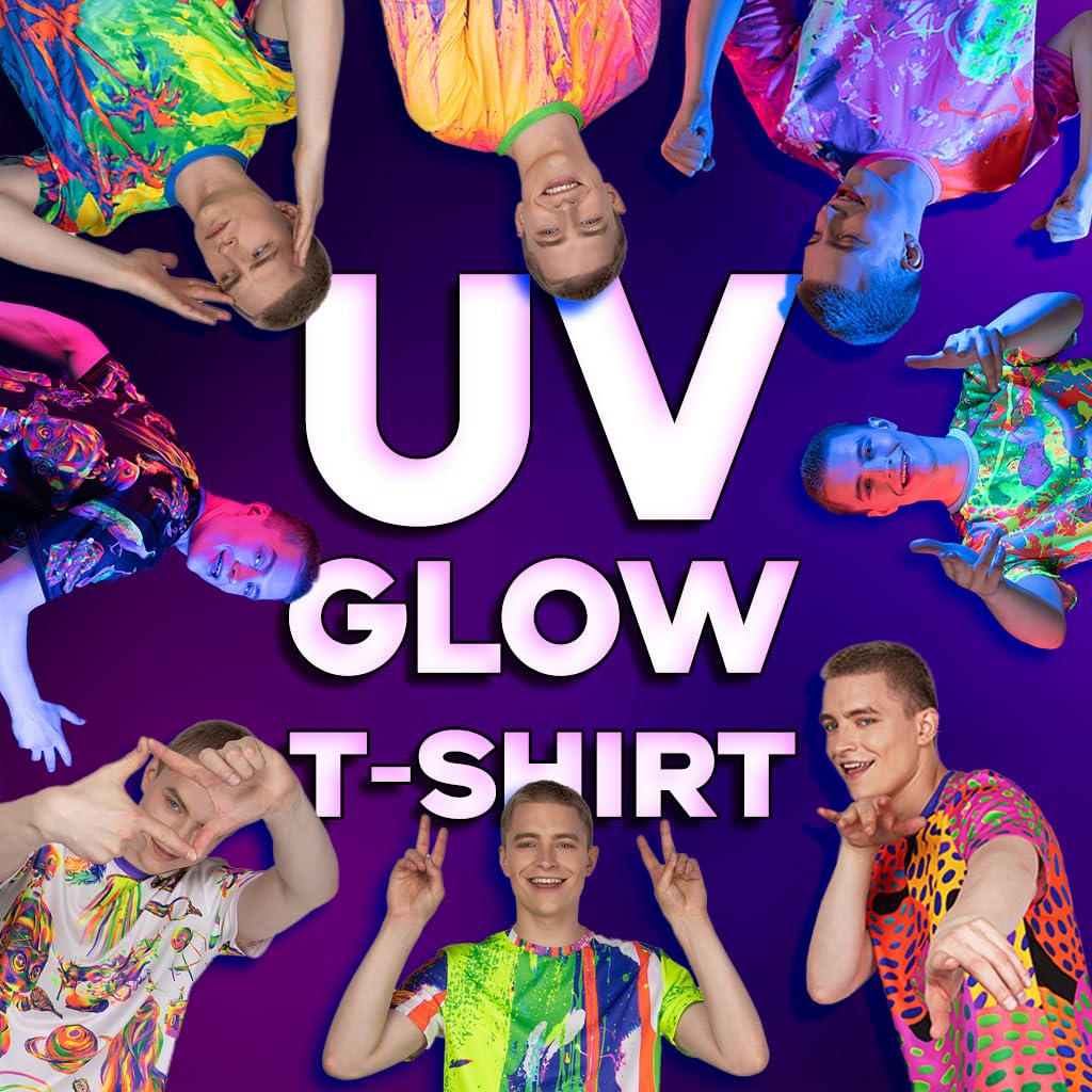 UV Reactive Blacklight Rave T-Shirt – Neon Glow Festival Tee