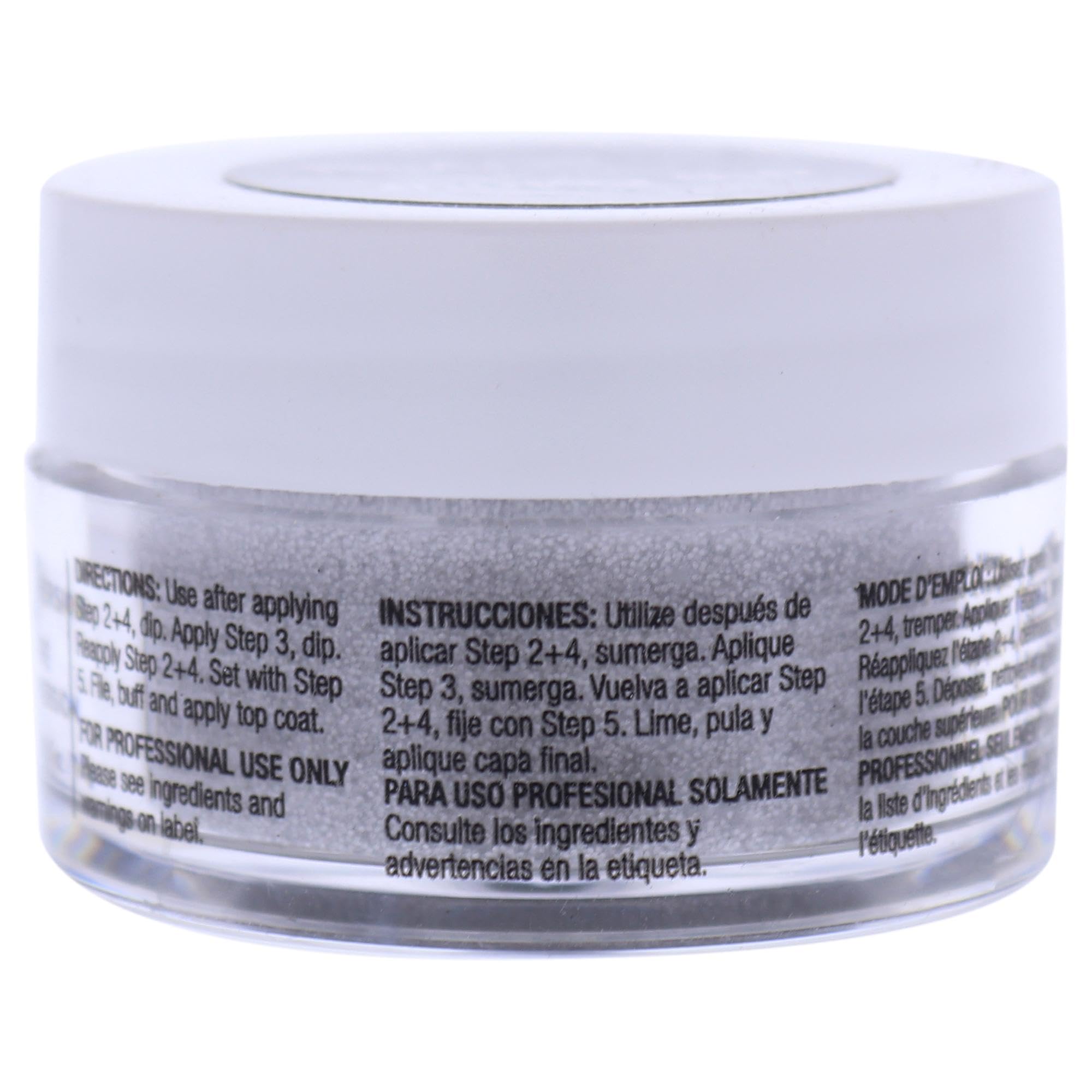 Cuccio Pro Powder Polish Dip - Silver W/ Silver Glitter - Nail Lacquer for Manicures & Pedicures, Easy & Fast Application/Removal - No LED/UV Light - Non-Toxic, Odorless, Highly Pigmented - 0.5 oz