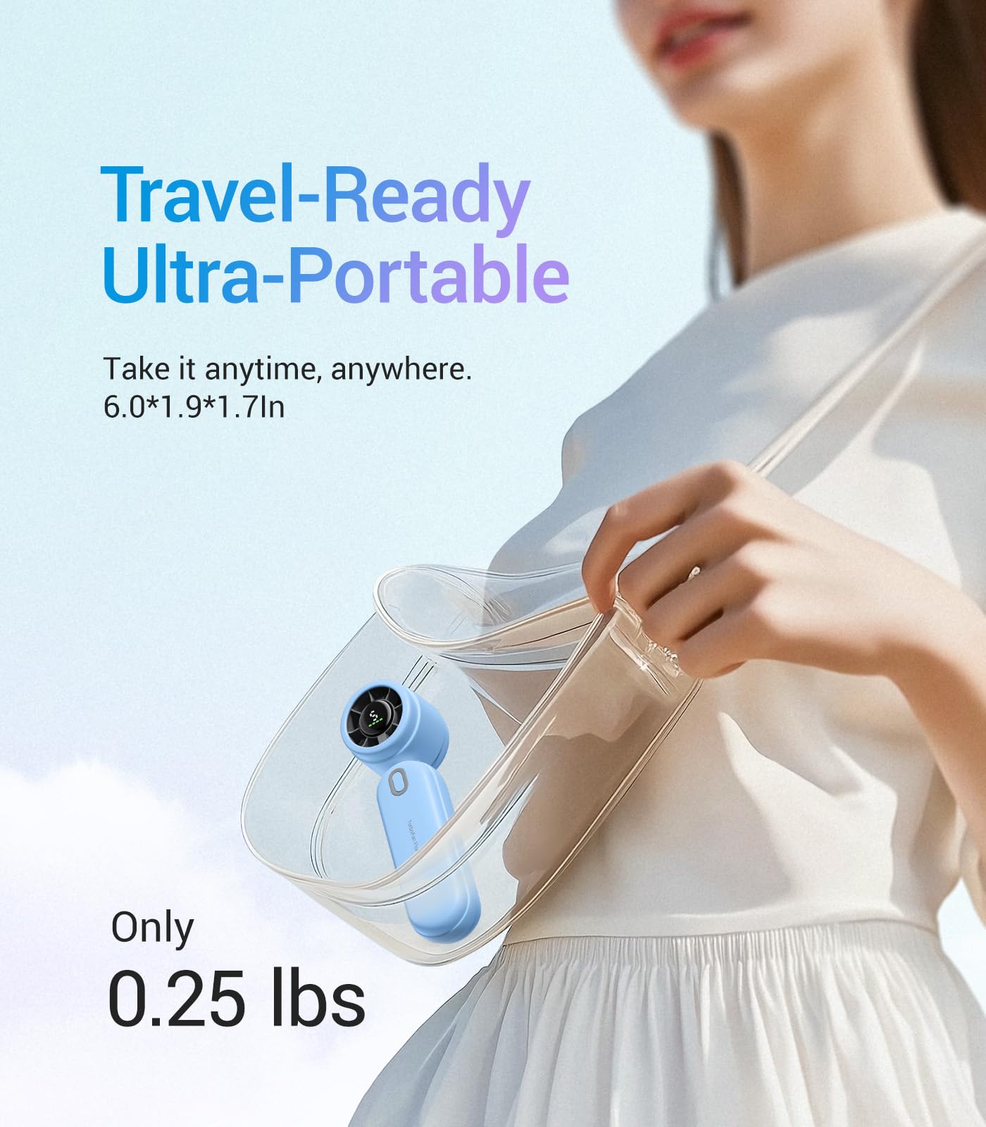 Diveblues Handheld Fan, 30ft/s Mini Portable Turbo Fan [12H Max Cooling], 4000mAh Personal Fan with LED Display, 3-in-1 Hand Held/Neck/Desk Fan for Travel, Cruise, Disney Essentials
