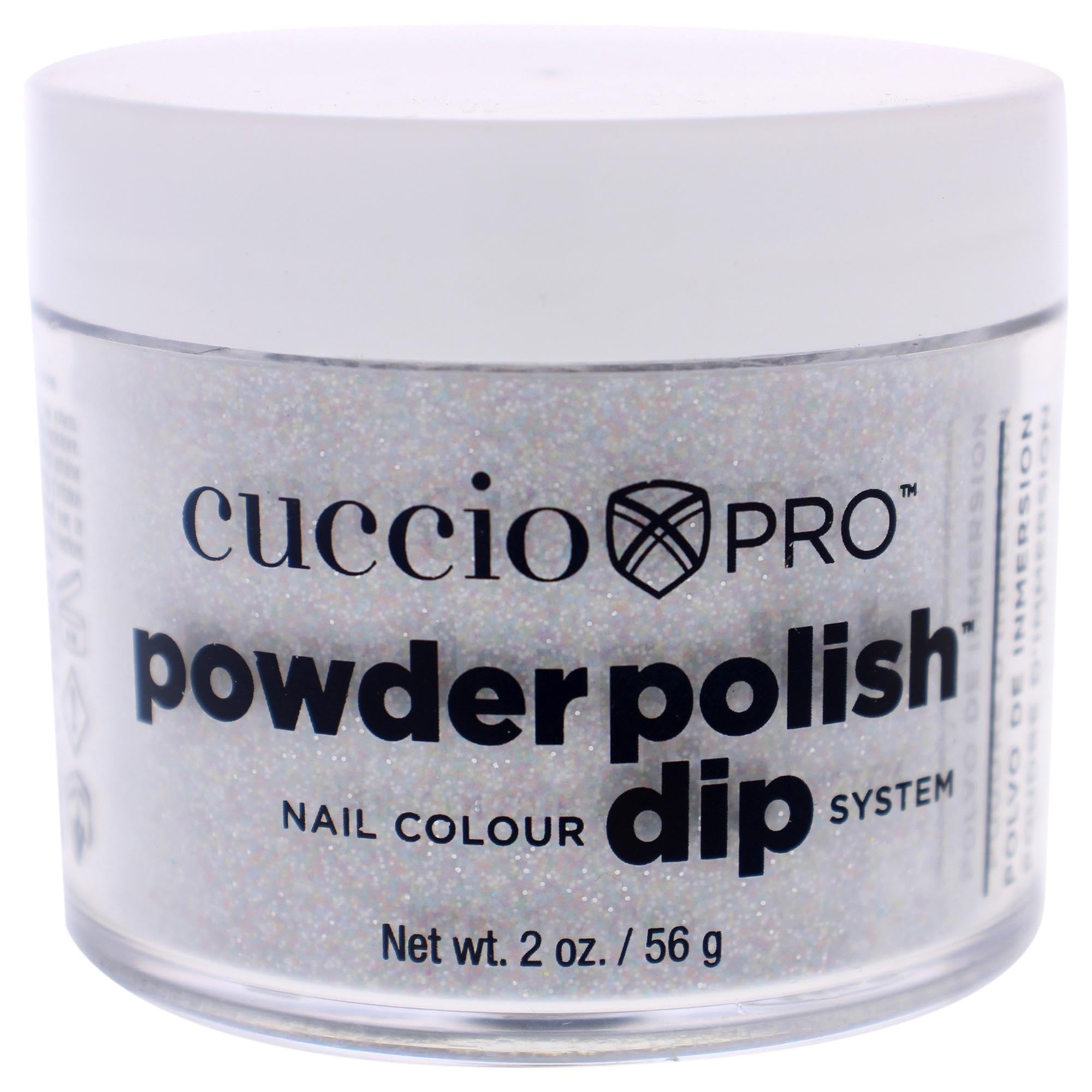 Cuccio Pro Powder Polish Dip - Silver W/ Silver Glitter - Nail Lacquer for Manicures & Pedicures, Easy & Fast Application/Removal - No LED/UV Light - Non-Toxic, Odorless, Highly Pigmented - 0.5 oz