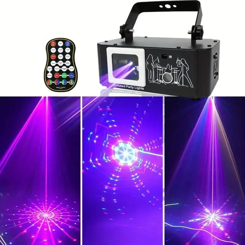 Flashback Events Party Lights Upgraded Starry and Scanning 500MW Laser Projector Full Color RGB Laser Dance Party Light Sound Active for Karaoke,Birthday,Bar,Stage,Halloween,Xmas,Rave Parties,House Parties