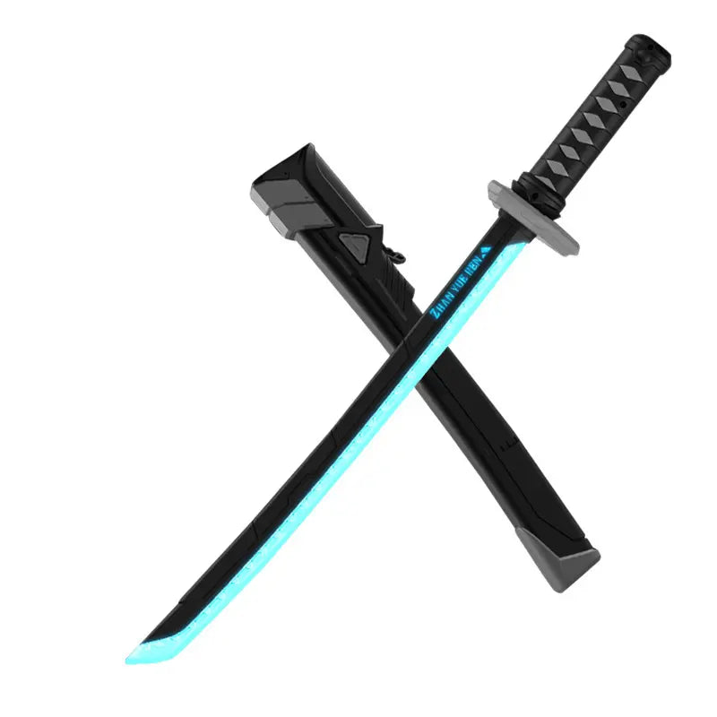 LED Lightsaber Spark Sword Toy – 23" Neon Glowing Blade with Sound & Fog, Eight-Color Streaming Light Effect USB-C Rechargeable Cosplay Weapon for Kids, Halloween Rave Party
