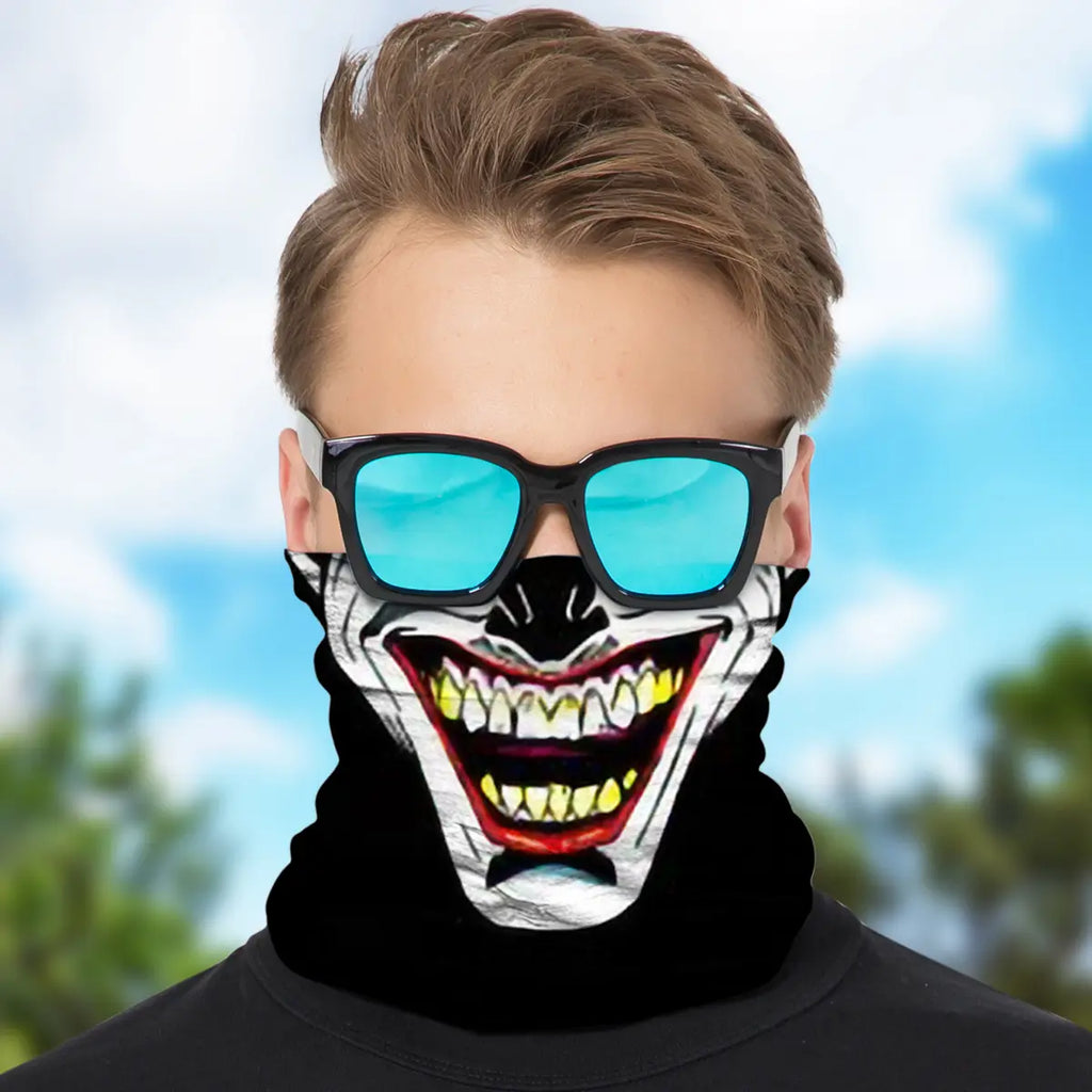 Venswell Neck Gaiter Face Mask Men Women,Seamless Bandana Rave Face Cover Scarf Mask,Balaclava,Headband, Head Wrap,Head，Gothic Style, Skulls, Demons—Must-Haves for Halloweenwear 9Pcs
