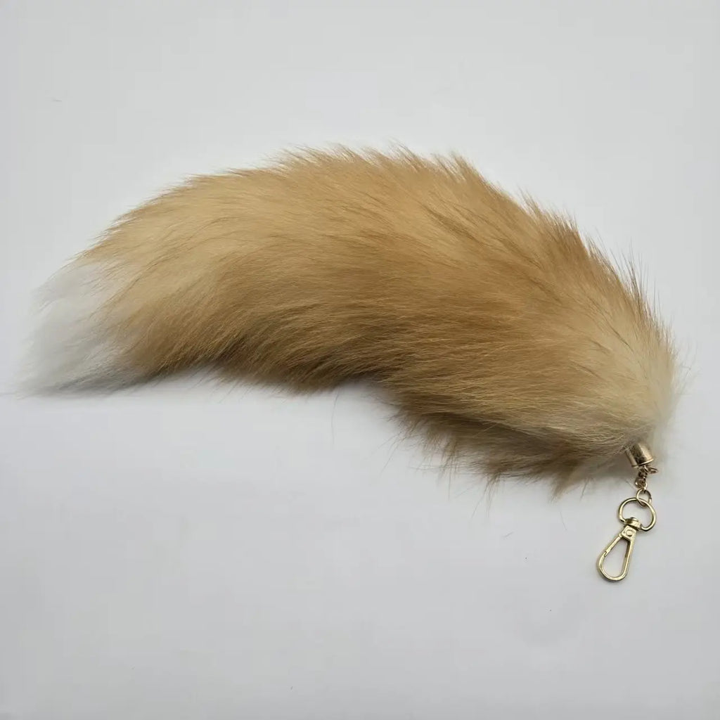 Fox Tail Keychain - Fluffy Faux Fur Anime Cosplay Accessory with Adjustable Hook for Bags Rave Festival Kawaii Gothic Bag Charm Pendant