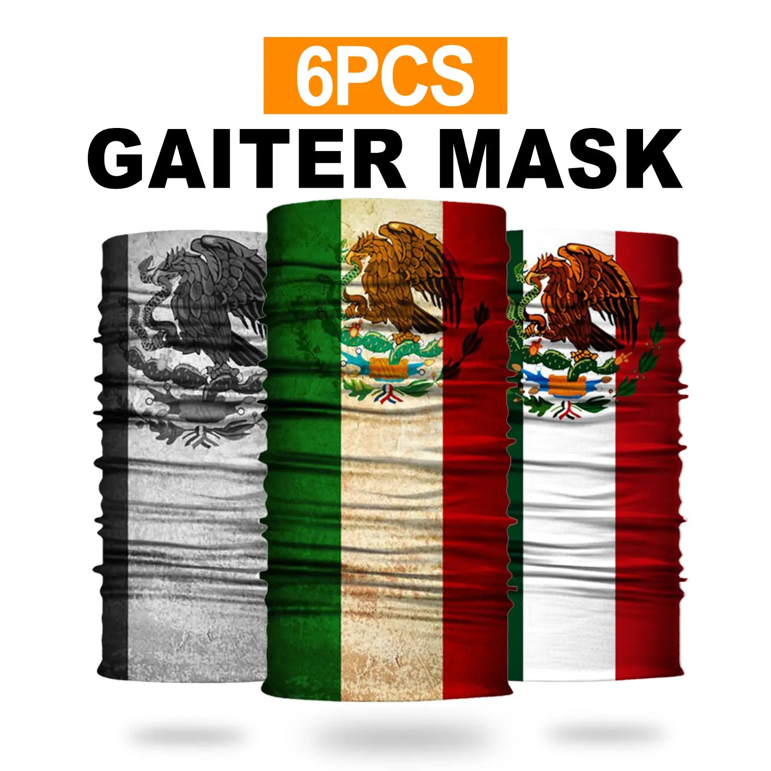 Venswell 6 Pics Mexican Neck Gaiter Face Mask Men Women,Seamless Bandana Rave Face Cover Scarf Mask,Balaclava,Headband, Head Wrap,Headwear