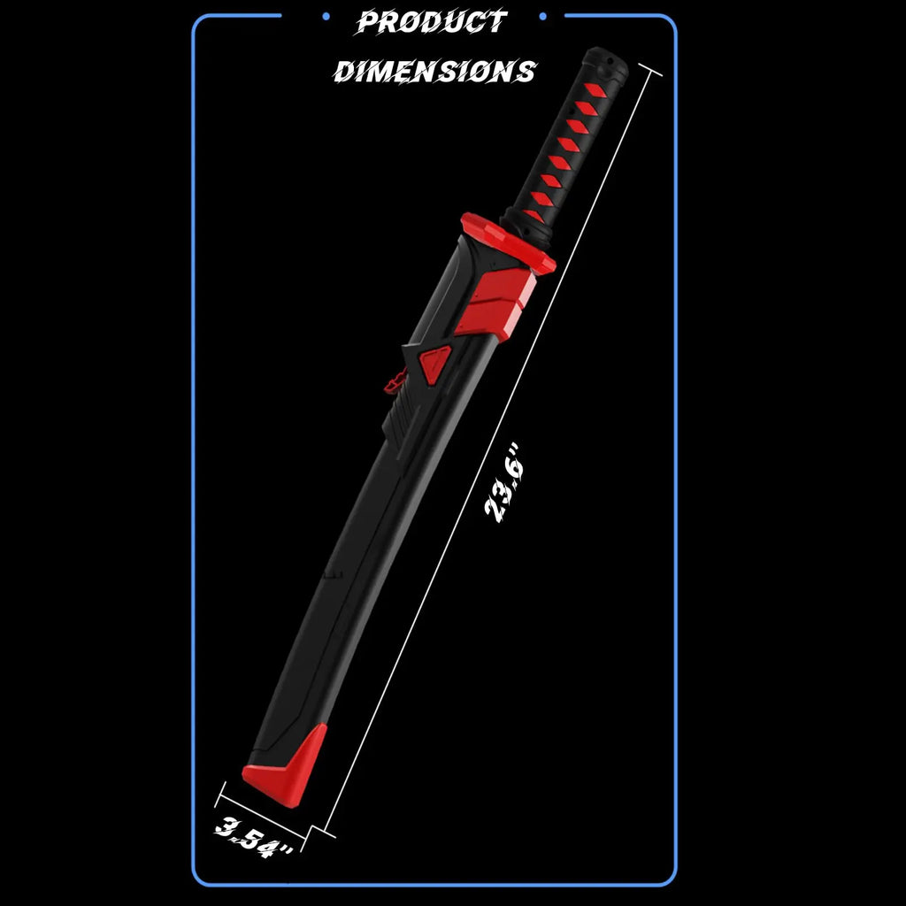 LED Lightsaber Spark Sword Toy – 23" Neon Glowing Blade with Sound & Fog, Eight-Color Streaming Light Effect USB-C Rechargeable Cosplay Weapon for Kids, Halloween Rave Party