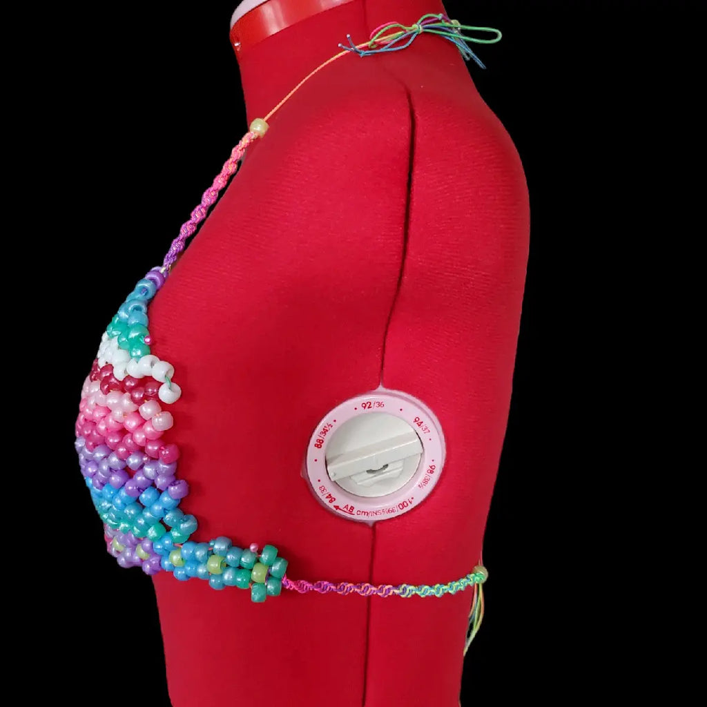 Kandi Bead Bra Top Cospay Rave Ribbon Womenswear Fit Piece Tube Women Lady