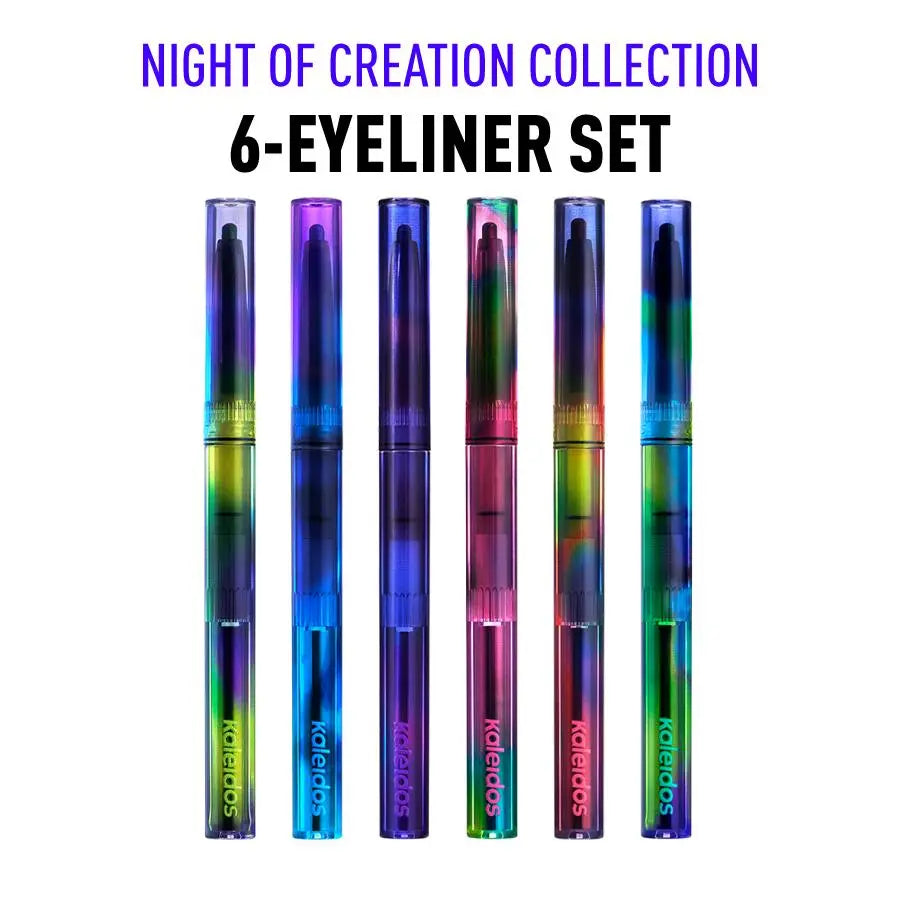 Kaleidos Epiphany Glow Melt-On Eyeliner 6-Piece Set, Rave Makeup, Festival Makeup, Cosmetic Gift