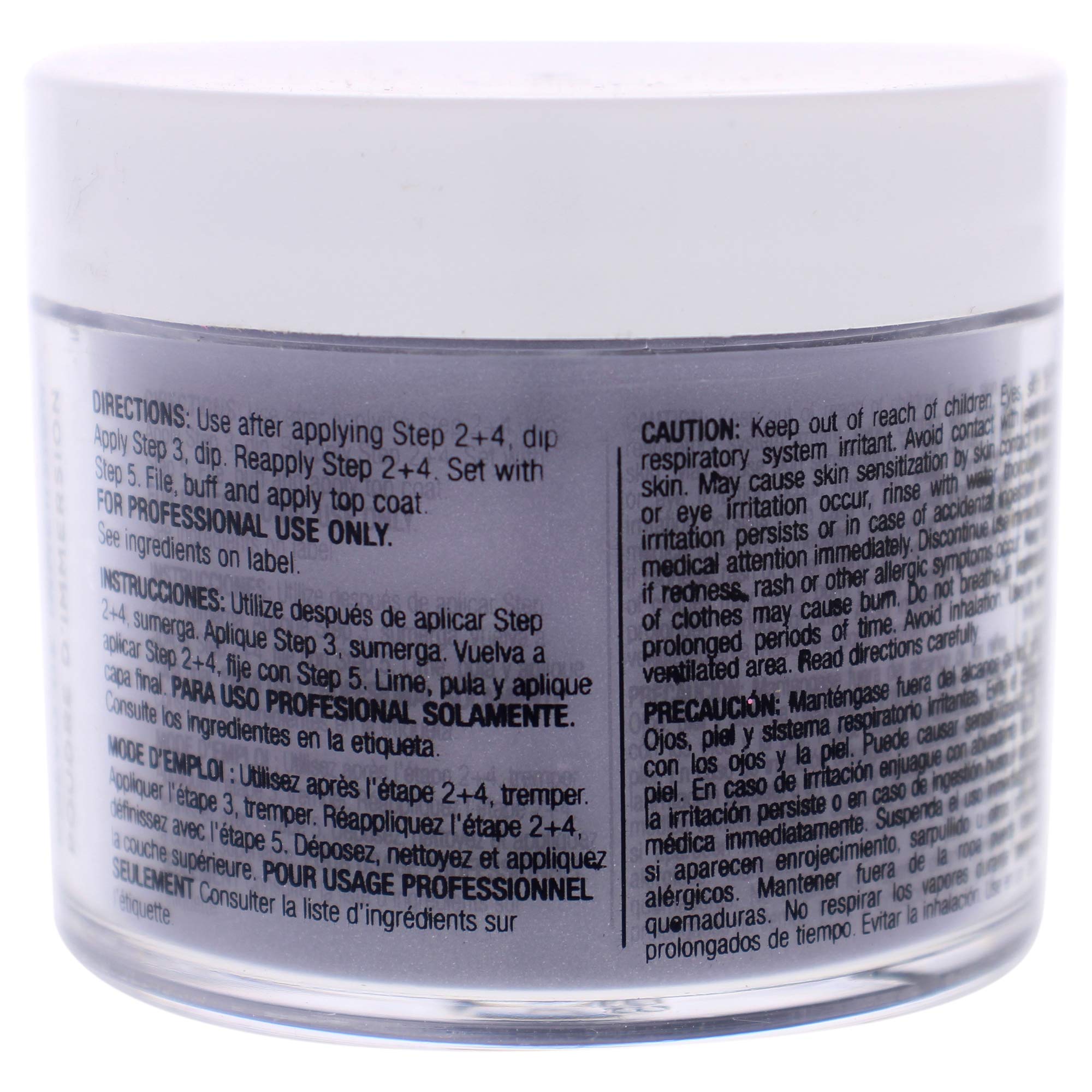 Cuccio Pro Powder Polish Dip - Silver W/ Silver Glitter - Nail Lacquer for Manicures & Pedicures, Easy & Fast Application/Removal - No LED/UV Light - Non-Toxic, Odorless, Highly Pigmented - 0.5 oz