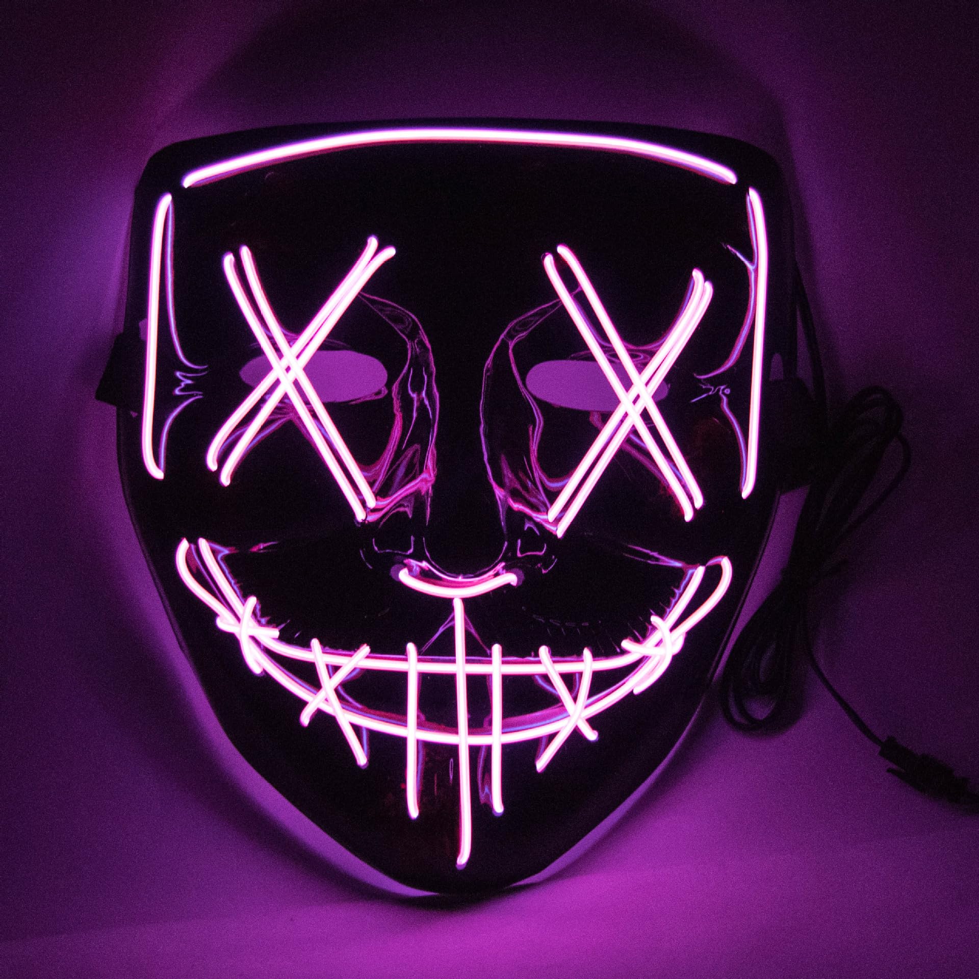Halloween Cosplay LED Light Up Hacker Purge Mask EL Party Supplies Carnival Festival Party Mask
