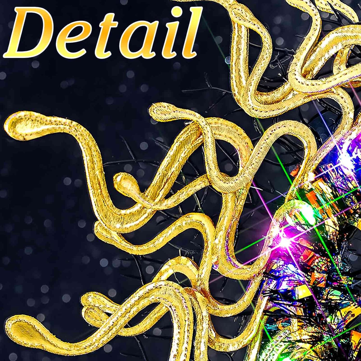Fstrend LED Light Up Snake Headband, Glowing Acrylic Snakes Hair Accessory for Women, Perfect for Halloween, Rave Festivals, EDM Parties & Medusa Costumes