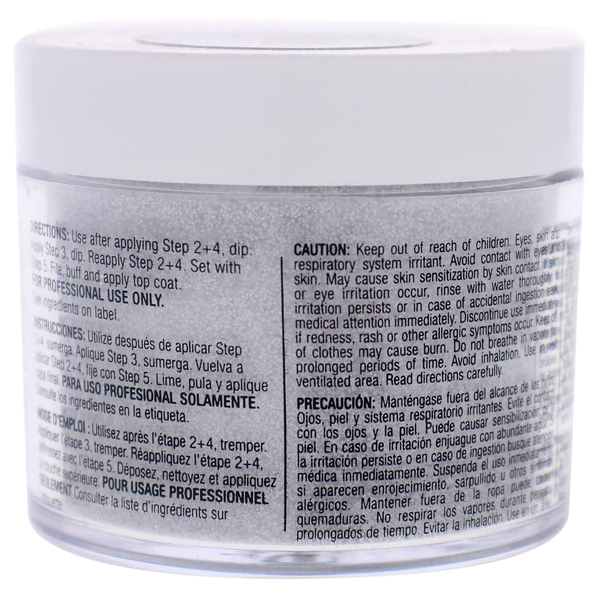 Cuccio Pro Powder Polish Dip - Silver W/ Silver Glitter - Nail Lacquer for Manicures & Pedicures, Easy & Fast Application/Removal - No LED/UV Light - Non-Toxic, Odorless, Highly Pigmented - 0.5 oz