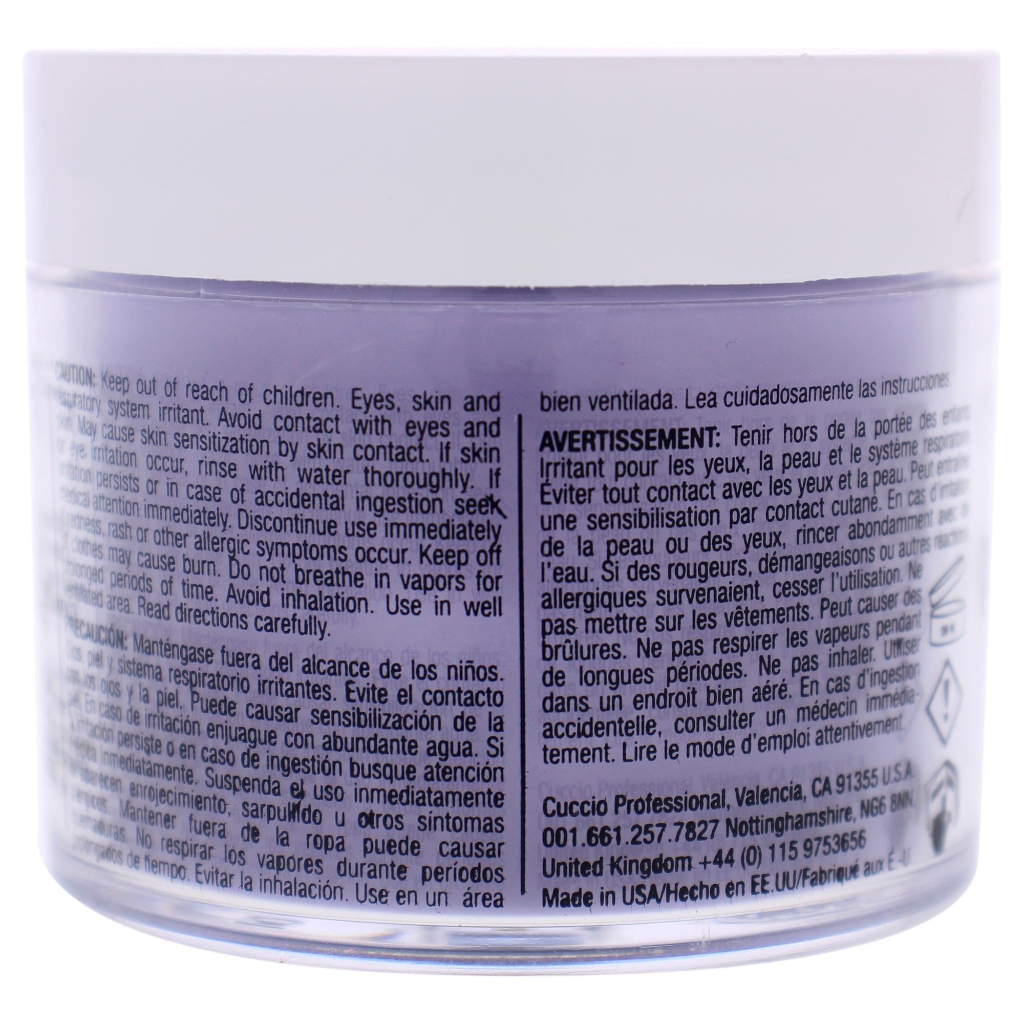 Cuccio Pro Powder Polish Dip - Silver W/ Silver Glitter - Nail Lacquer for Manicures & Pedicures, Easy & Fast Application/Removal - No LED/UV Light - Non-Toxic, Odorless, Highly Pigmented - 0.5 oz