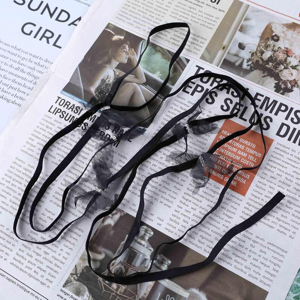 Butterfly Tassel Chain Arm Cuff Ribbon Arm Wraps Elastic Upper Arm Cuff Cz 3D Butterfly Black Lace Arm Sleeves Sexy Multilayer Hand Armband Party Prom Arm Accessories for Women, Large