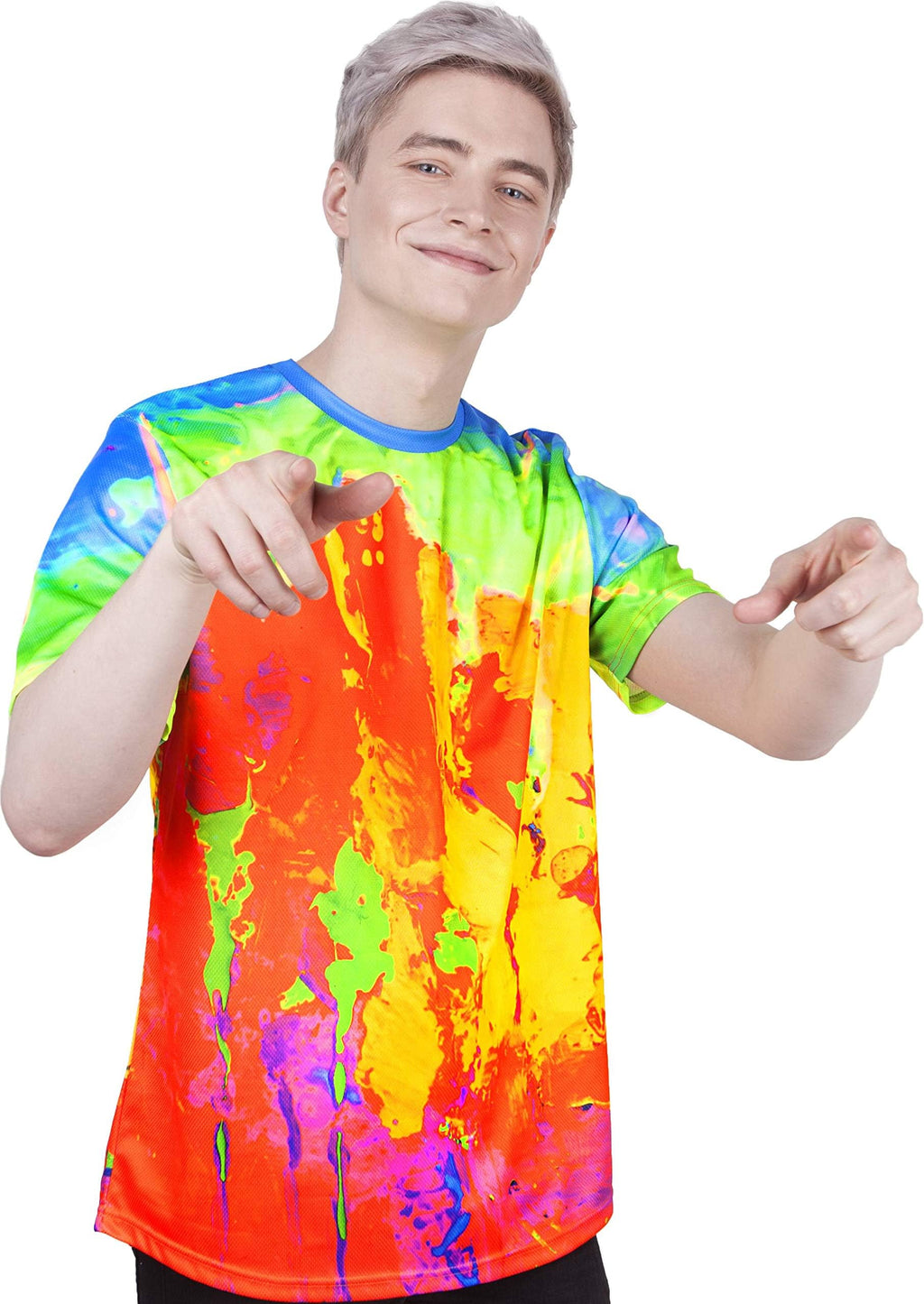 UV Reactive Blacklight Rave T-Shirt – Neon Glow Festival Tee