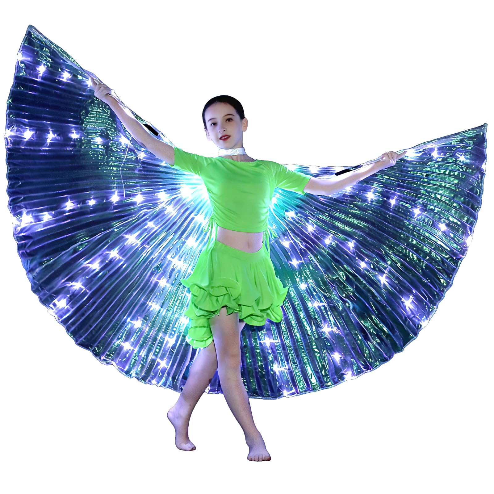 Girls Light up Angel Wings Led Wings Belly Dance Costumes for Halloween Christmas Rave Party
