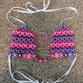 Kandi Bead Bra Top Cospay Rave Ribbon Womenswear Fit Piece Tube Women Lady