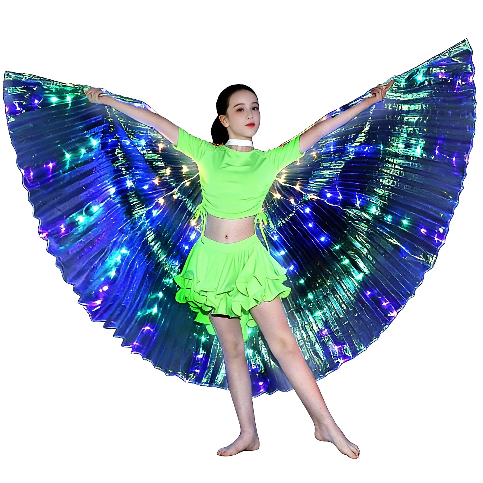 Girls Light up Angel Wings Led Wings Belly Dance Costumes for Halloween Christmas Rave Party