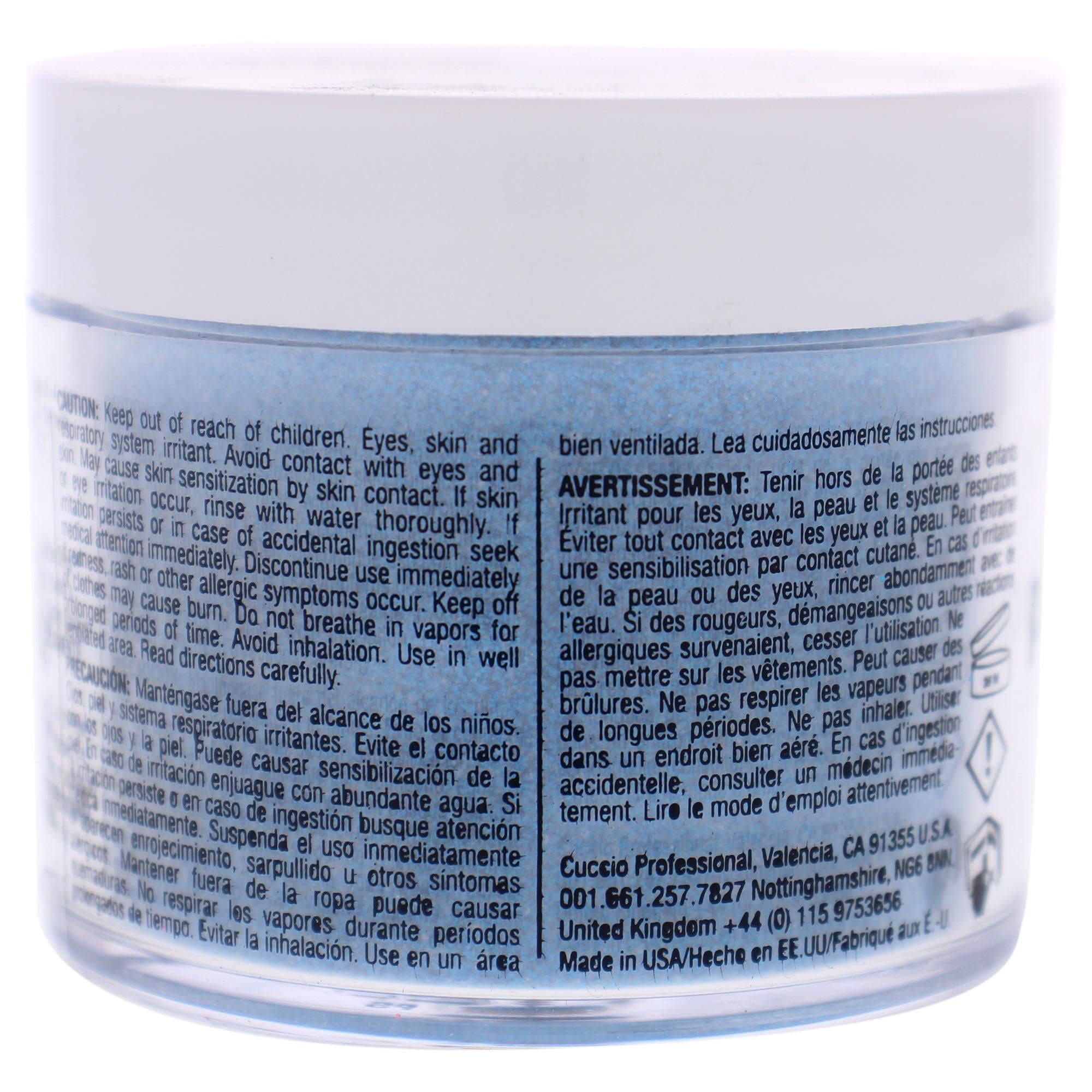 Cuccio Pro Powder Polish Dip - Silver W/ Silver Glitter - Nail Lacquer for Manicures & Pedicures, Easy & Fast Application/Removal - No LED/UV Light - Non-Toxic, Odorless, Highly Pigmented - 0.5 oz