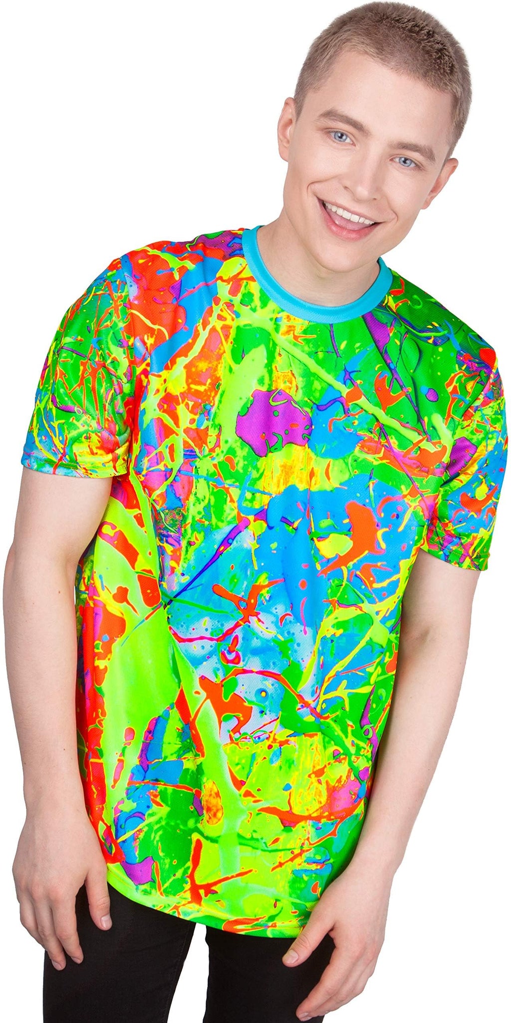 UV Reactive Blacklight Rave T-Shirt – Neon Glow Festival Tee