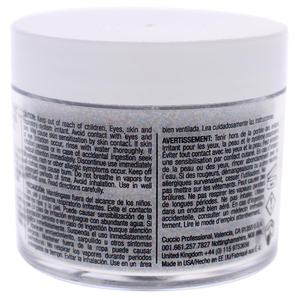 Cuccio Pro Powder Polish Dip - Silver W/ Silver Glitter - Nail Lacquer for Manicures & Pedicures, Easy & Fast Application/Removal - No LED/UV Light - Non-Toxic, Odorless, Highly Pigmented - 0.5 oz