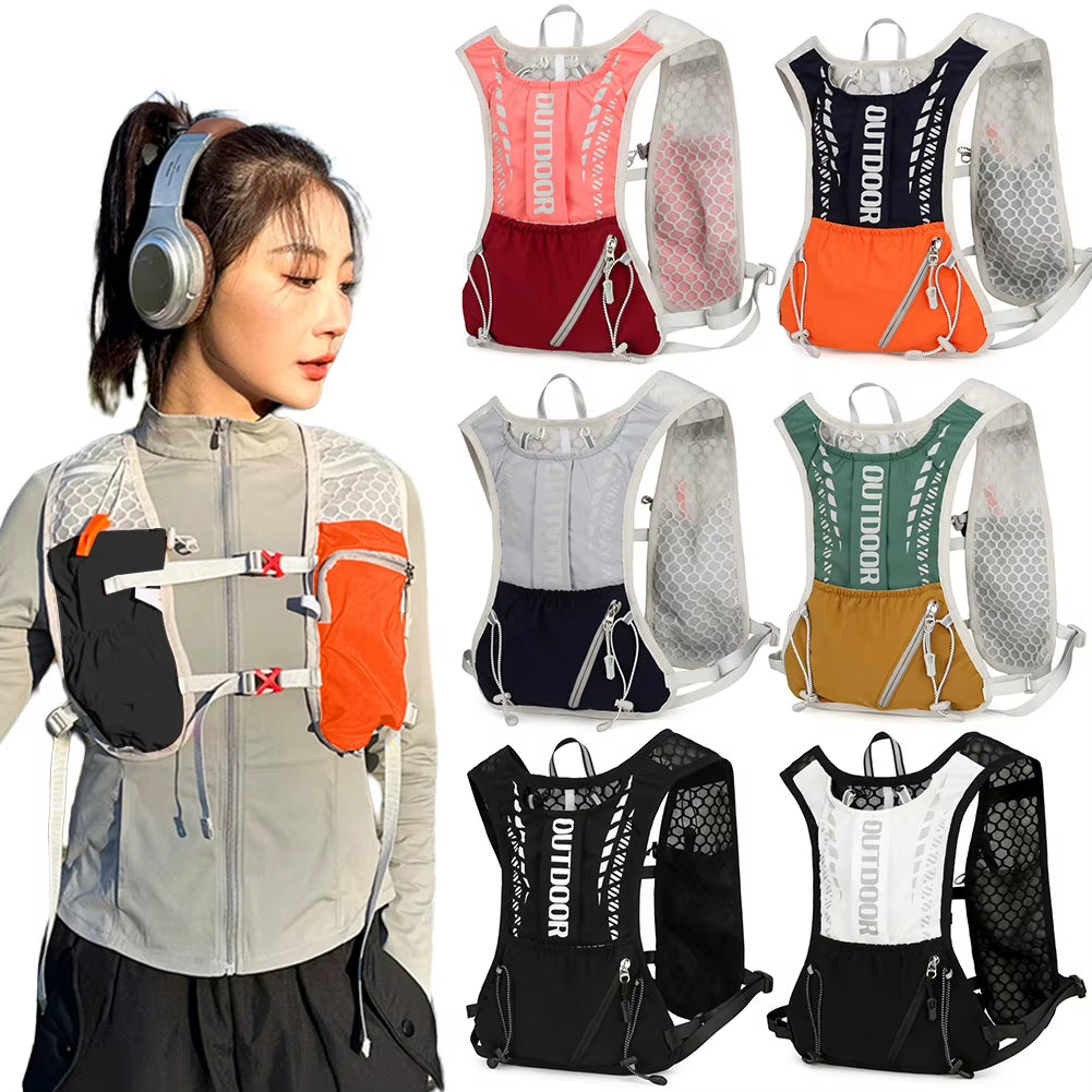 Running Hydration Vest Backpack Water Bladder Daypack Reflective Outdoors Hydration Pack for Outdoor Hiking Trail Running Bag