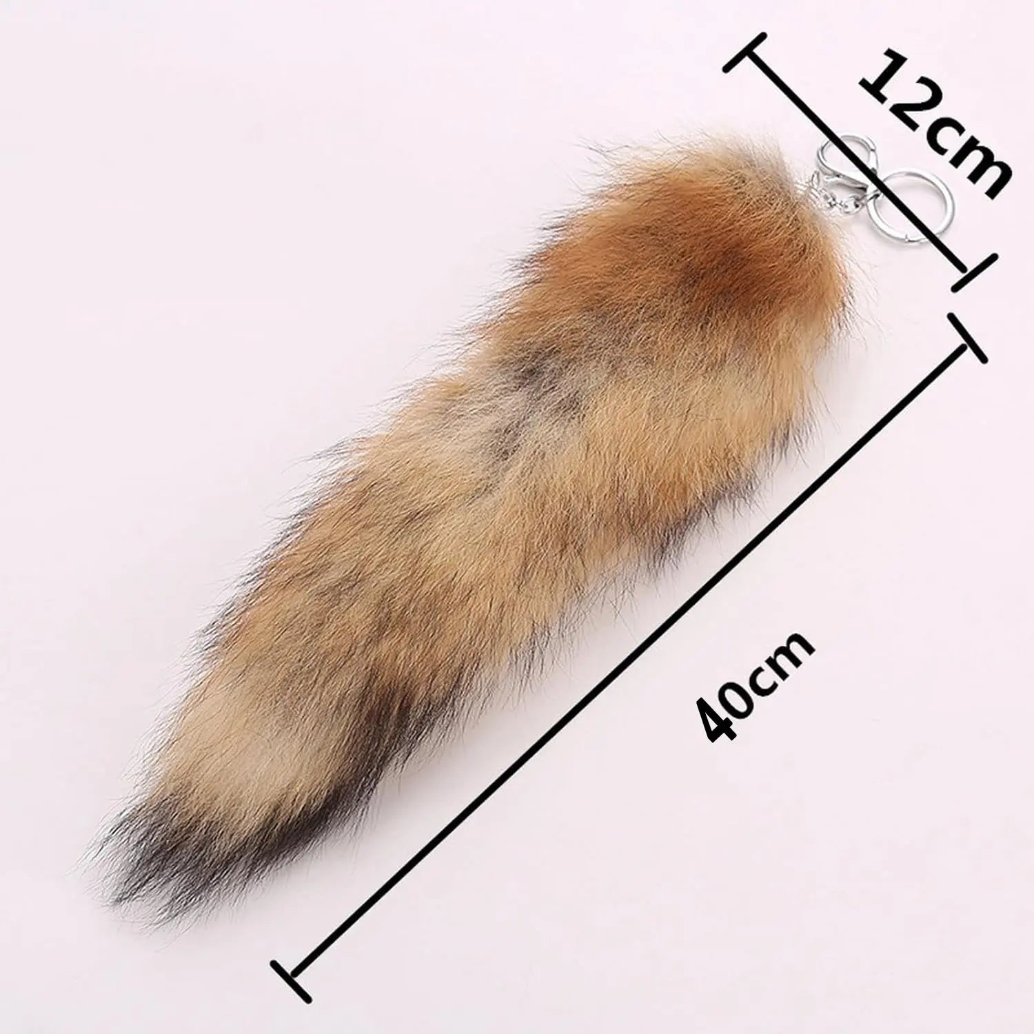 Fox Tail Keychain - Fluffy Faux Fur Anime Cosplay Accessory with Adjustable Hook for Bags Rave Festival Kawaii Gothic Bag Charm Pendant