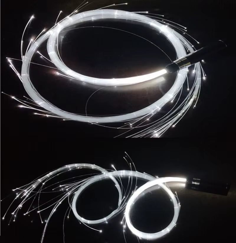 LED Fiber Optic Whip Rechargeable Fiber Optical Pixel Light-Up Whip Light Flow Toy F/Dance Party Lighting Show Rave EDM Music