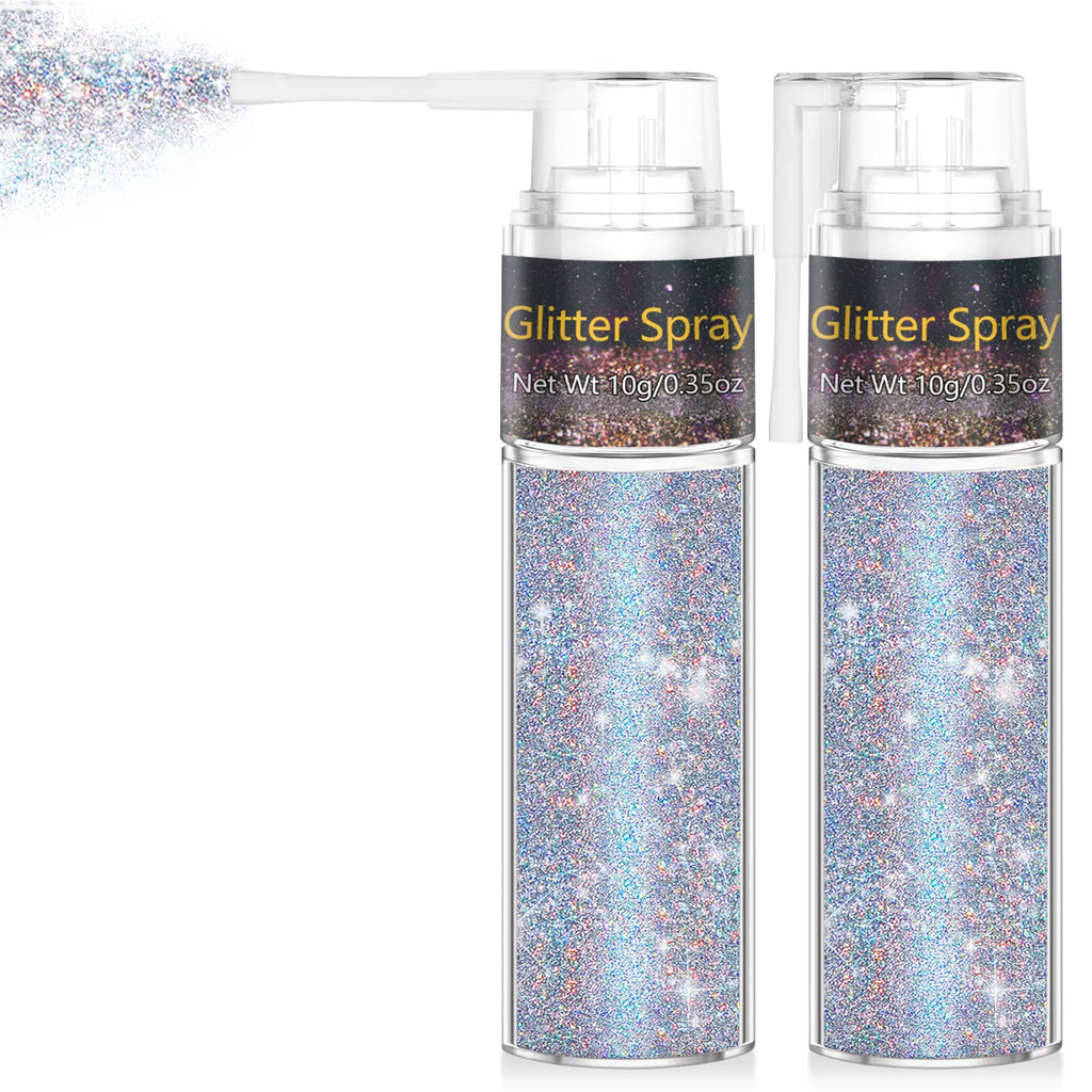 Hair and Body Glitter Spray, 1PC Hair Glitter Extra Fine Face Shimmer Powder for Clothes, Festival Loose Sparkle Powder for Rave Clothes Nail Art Easter Halloween Crafts