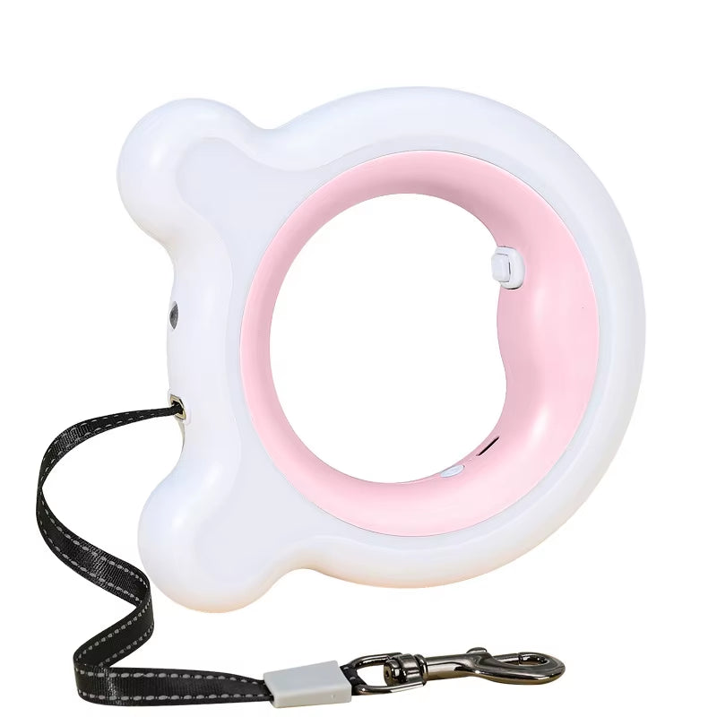 Pet Dog Collar LED Retractable Dog Leash with 3M Tape - Upgraded Automatic Flexible Leash for Dogs Puppies Cats Night Safety