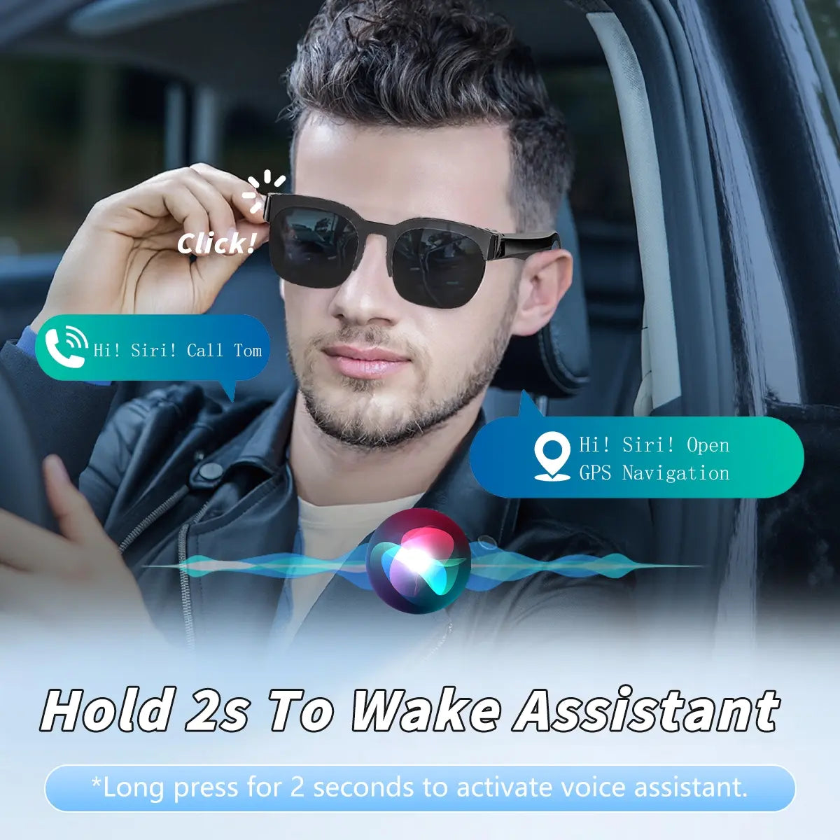 Smart Glasses,Wireless Headphone Smart Glasses for Listening to Music & Calling,Bluetooth-Compatible Creative Sports Smart Glasses,Men'S Tech Gadgets 2025