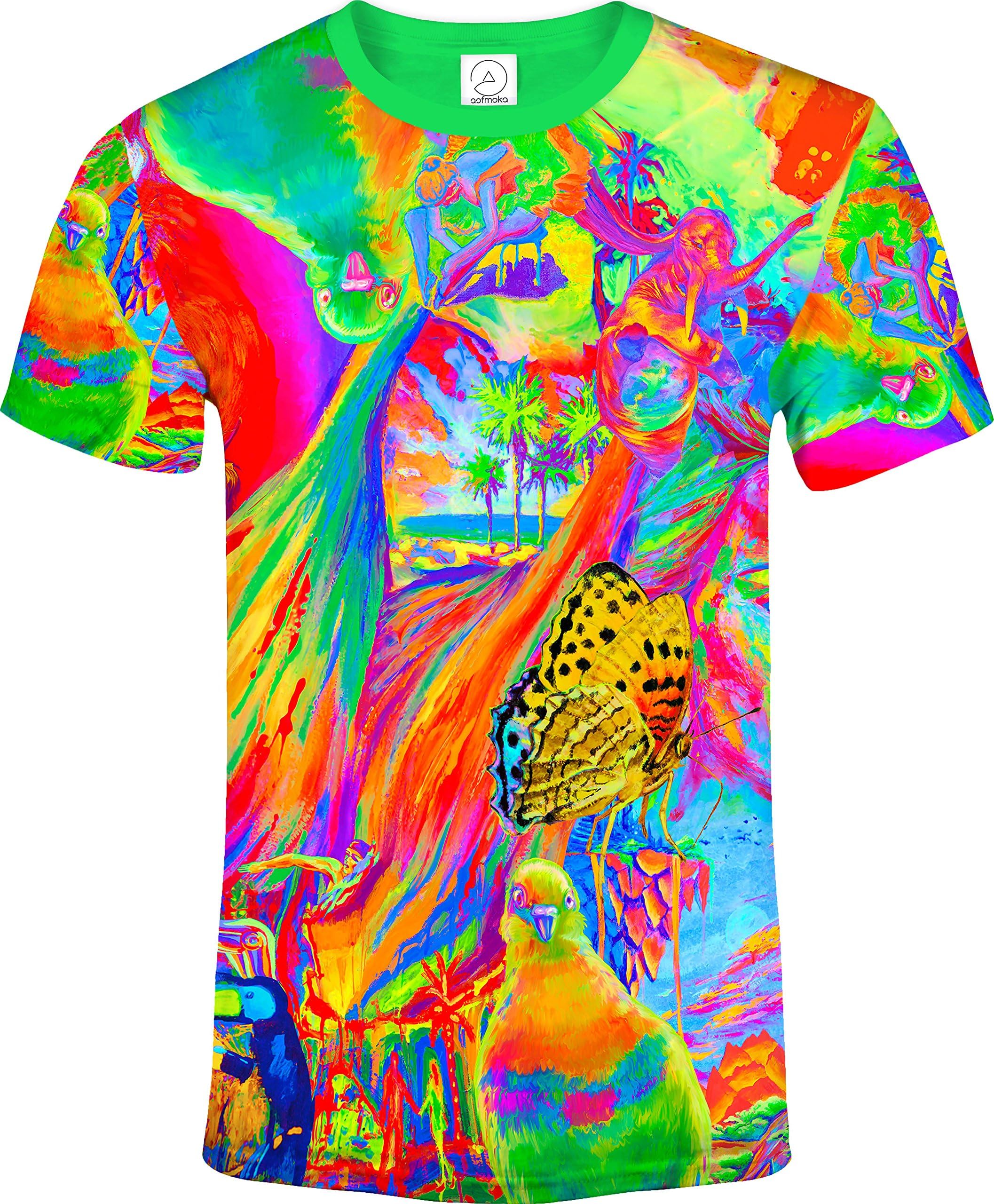 UV Reactive Blacklight Rave T-Shirt – Neon Glow Festival Tee