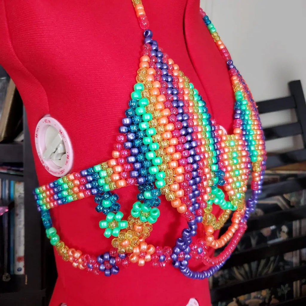 Kandi Bead Bra Top Cosplay Rave Fit Womenswear Accessories Clothes Costumes Women Comfort