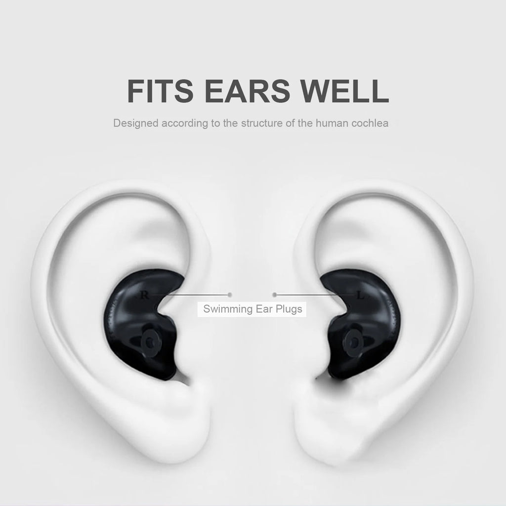 Swimming Ear Plugs Waterproof Reusable Silicone Swimming Ear Plugs Adults Swimming Ear Plugs for Showering Bathing Surfing Snorkeling