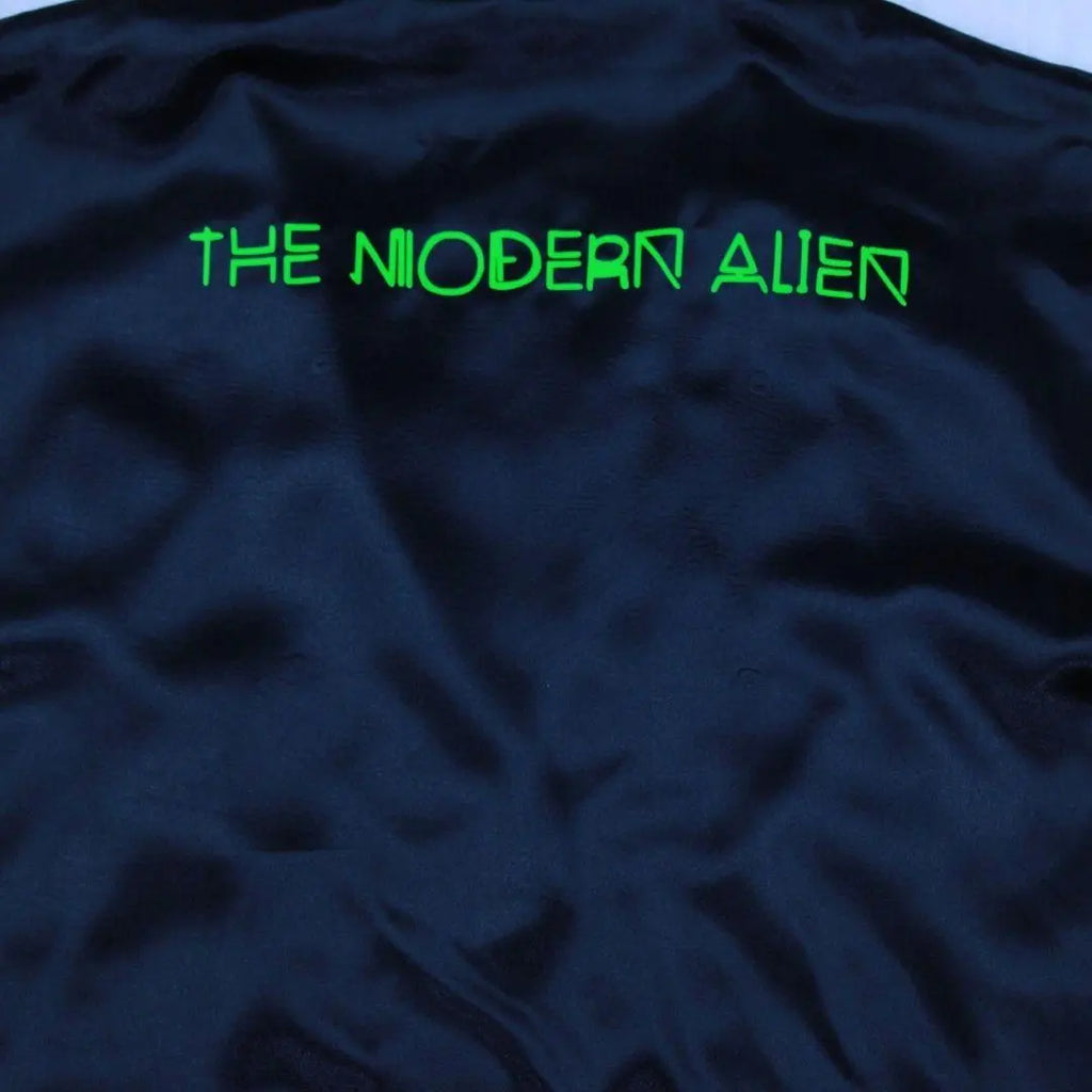 Black & Green Silk Robe – Handmade Statement Loungewear