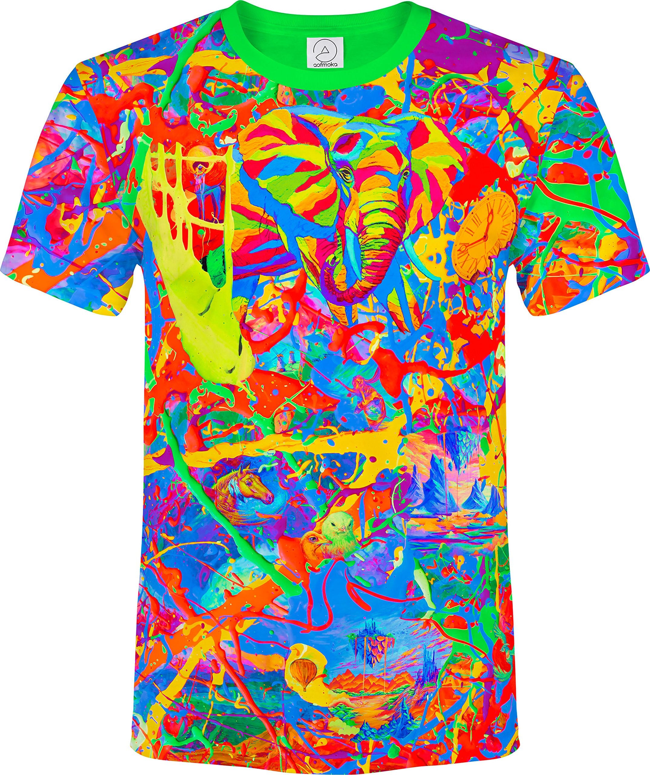 UV Reactive Blacklight Rave T-Shirt – Neon Glow Festival Tee