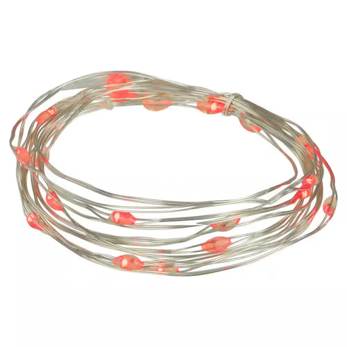 20-Count Red LED Micro Fairy Lights-6 Ft. Copper Wire