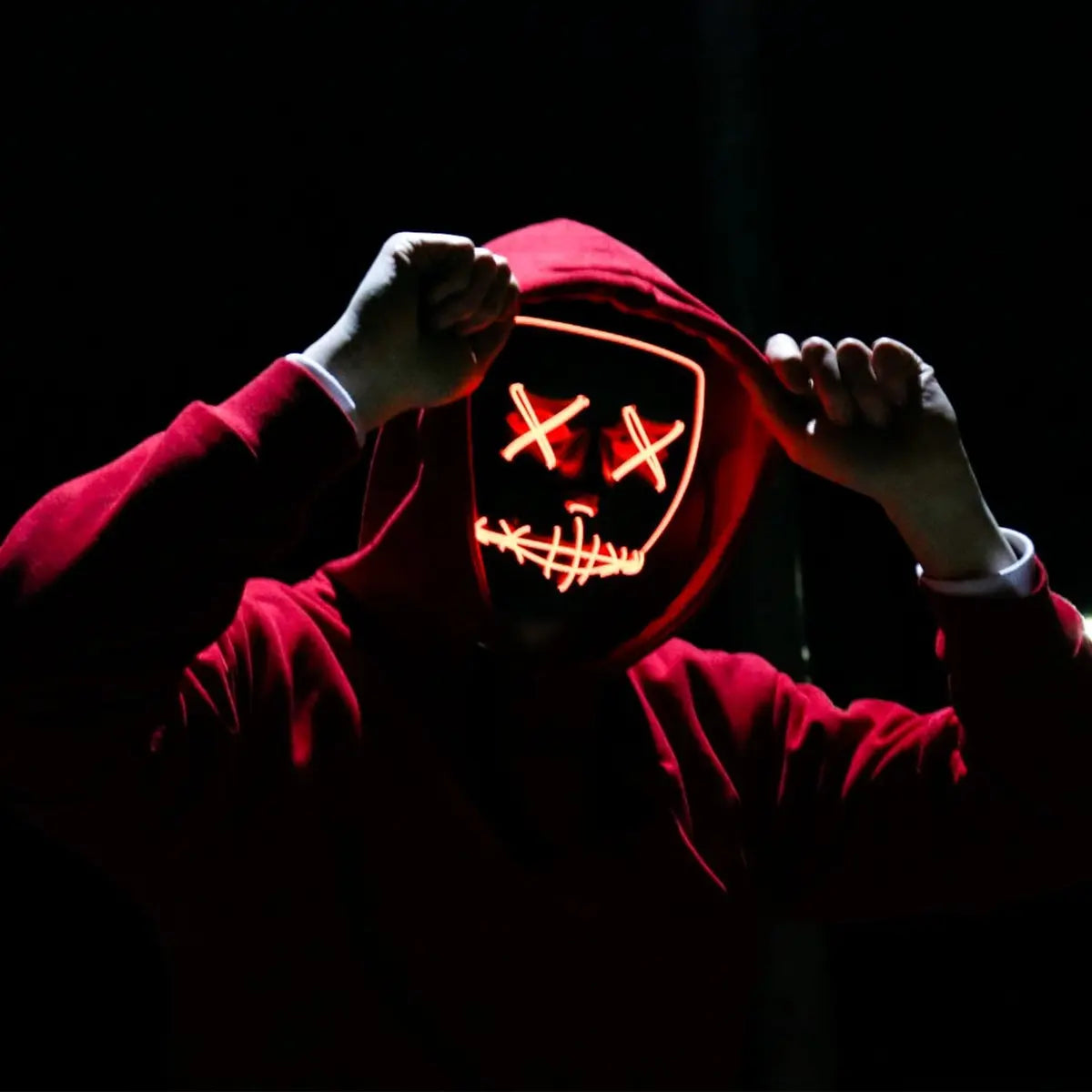 Halloween Mask LED Light-Up Mask for Cosplay, Festival, Masquerade Party, Scary Glow Mask for Carnival, Costume, Halloween 2024 (Color Will Send Randomly!)