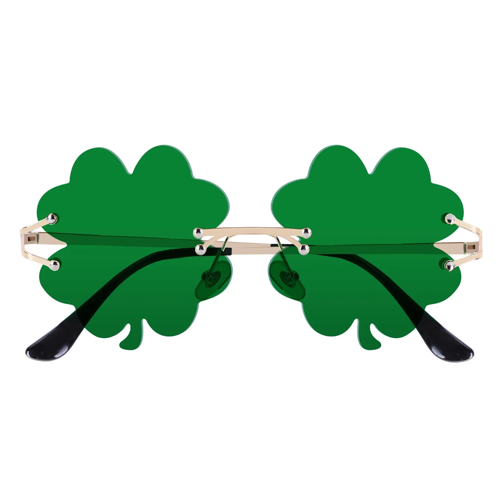 HAOLOTA St. Patrick'S Day Irish Shamrock Sunglasses Green Clover Leprechaun Costume Glasses UV400 Protection Metal & Plastic Ultra-Light Lens for Parties