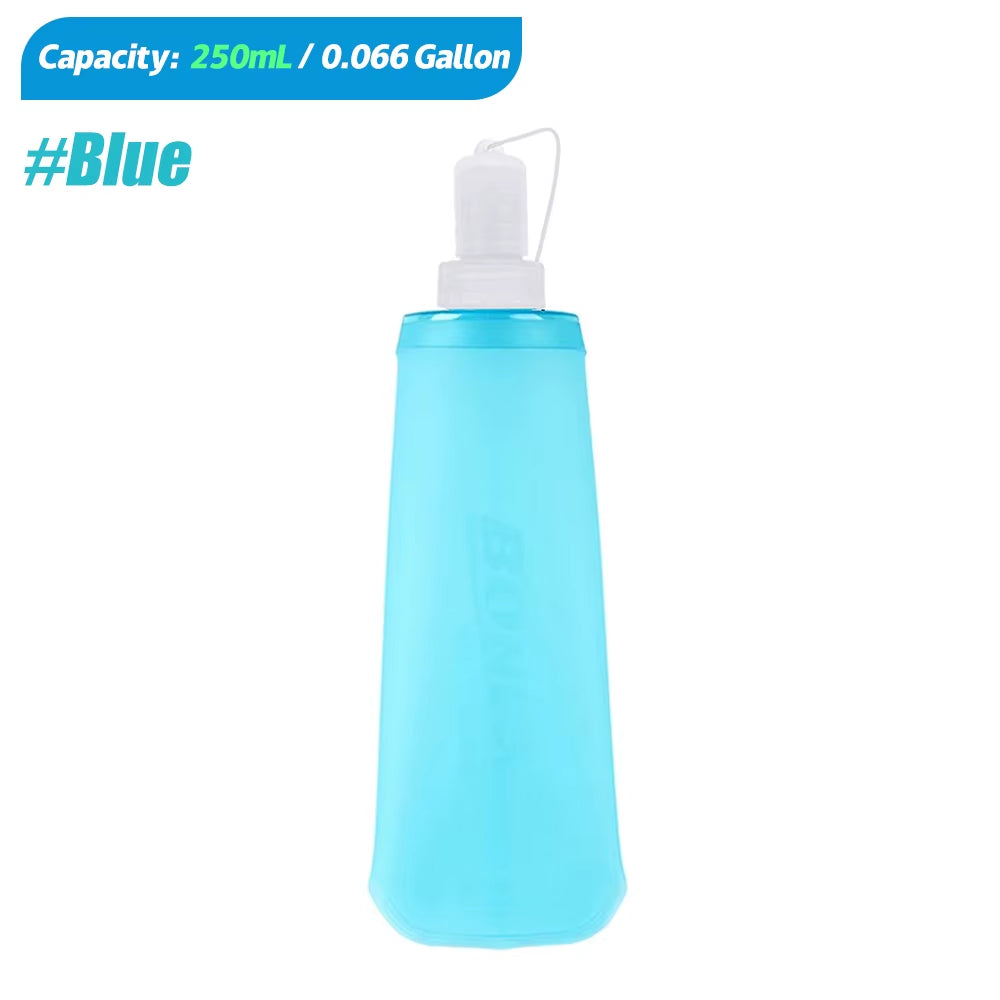250ML 500ML Soft Flask, Running Water Bottle Foldable TPU Hydration Flask for Running Hydration Pack Cycling Hiking Marathon