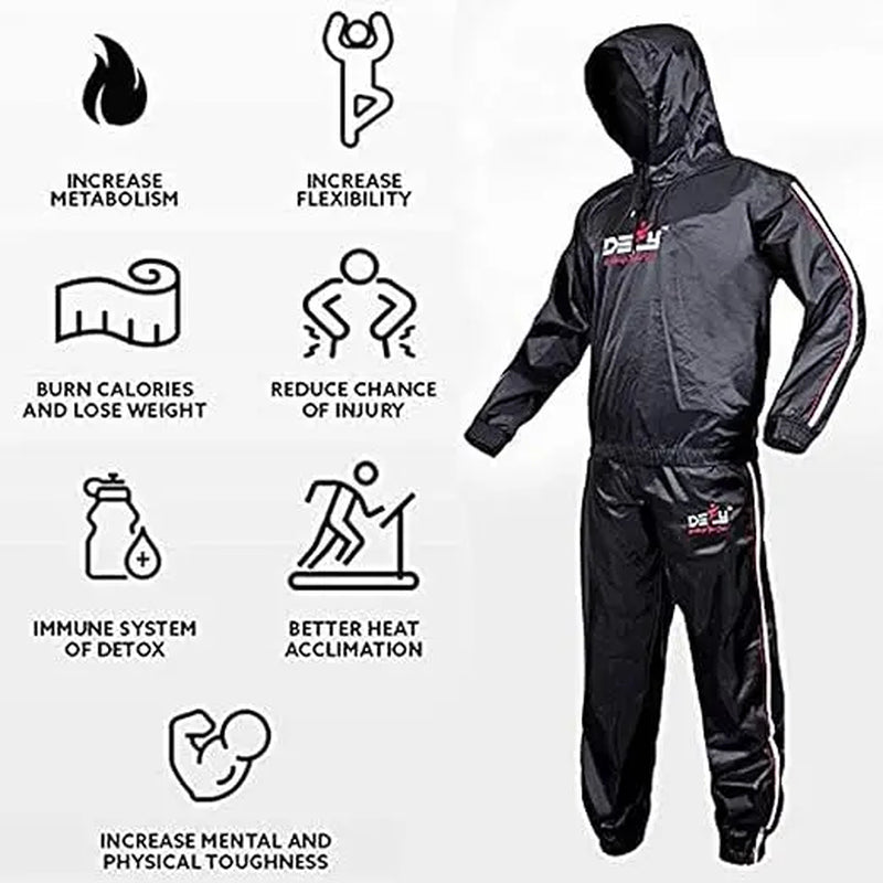 DEFY Heavy Duty Sauna Suit Hoodie for Men & Women - Anti-Rip Sweat Suit for Gym Workout & Exercise Gear - Natural Sweating Support & High-Quality Taffeta Nylon - Gymwear